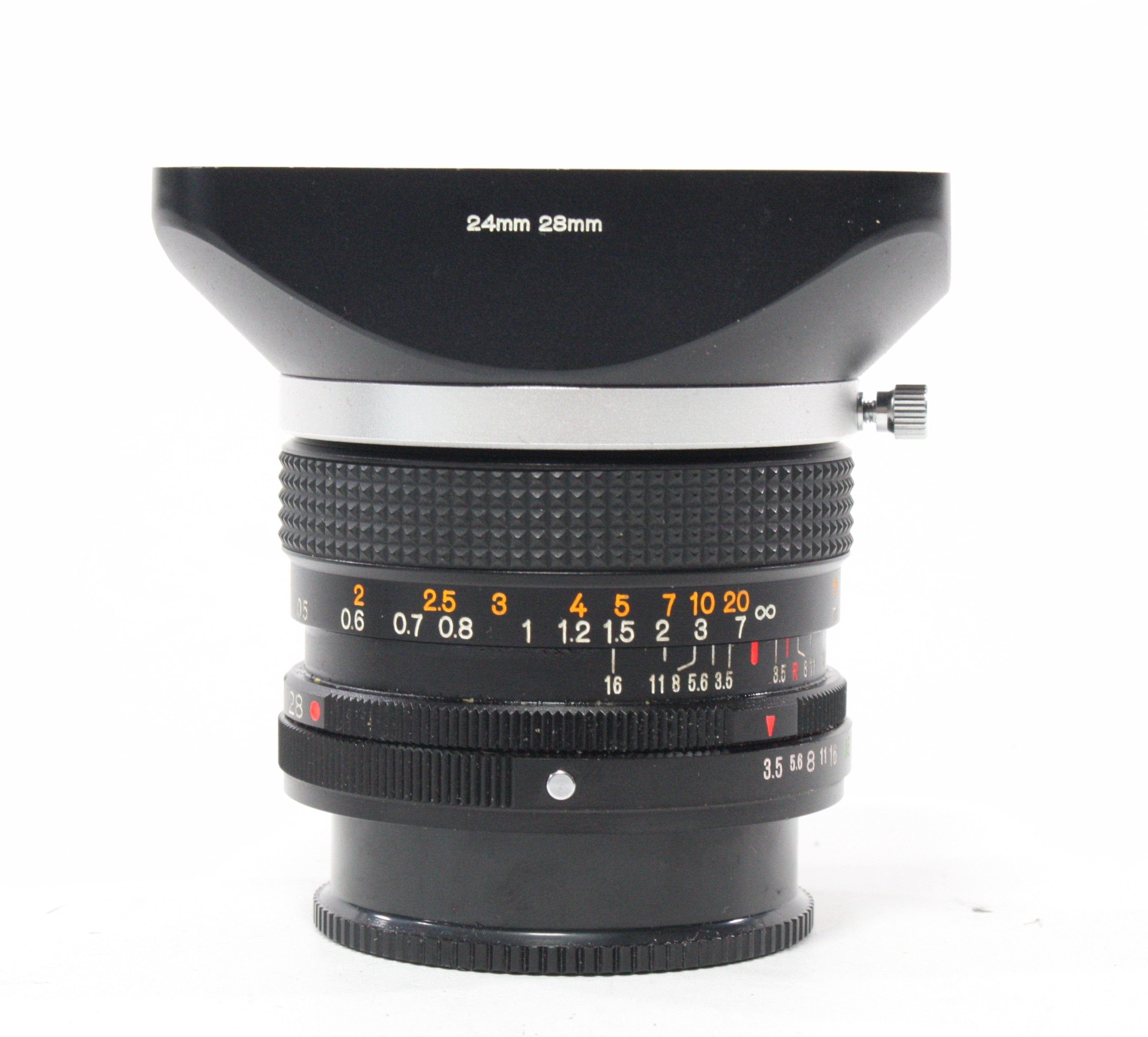 Konica 28mm f/3.5 Lens for Konica AR Mount with Hood and Case