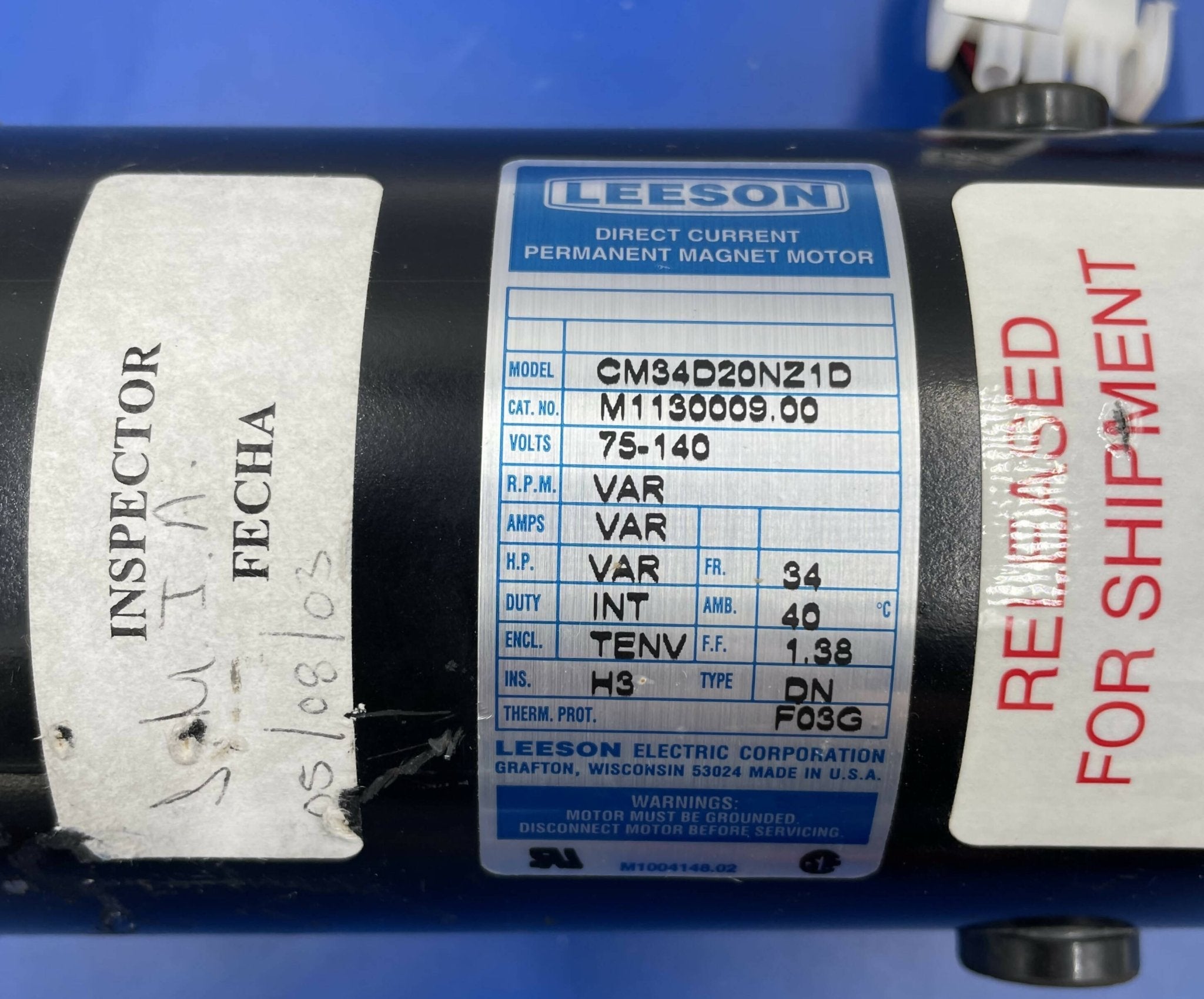 LEESON DRIVE MOTOR (CMS34D20NZ1D/46-302161P1 GE