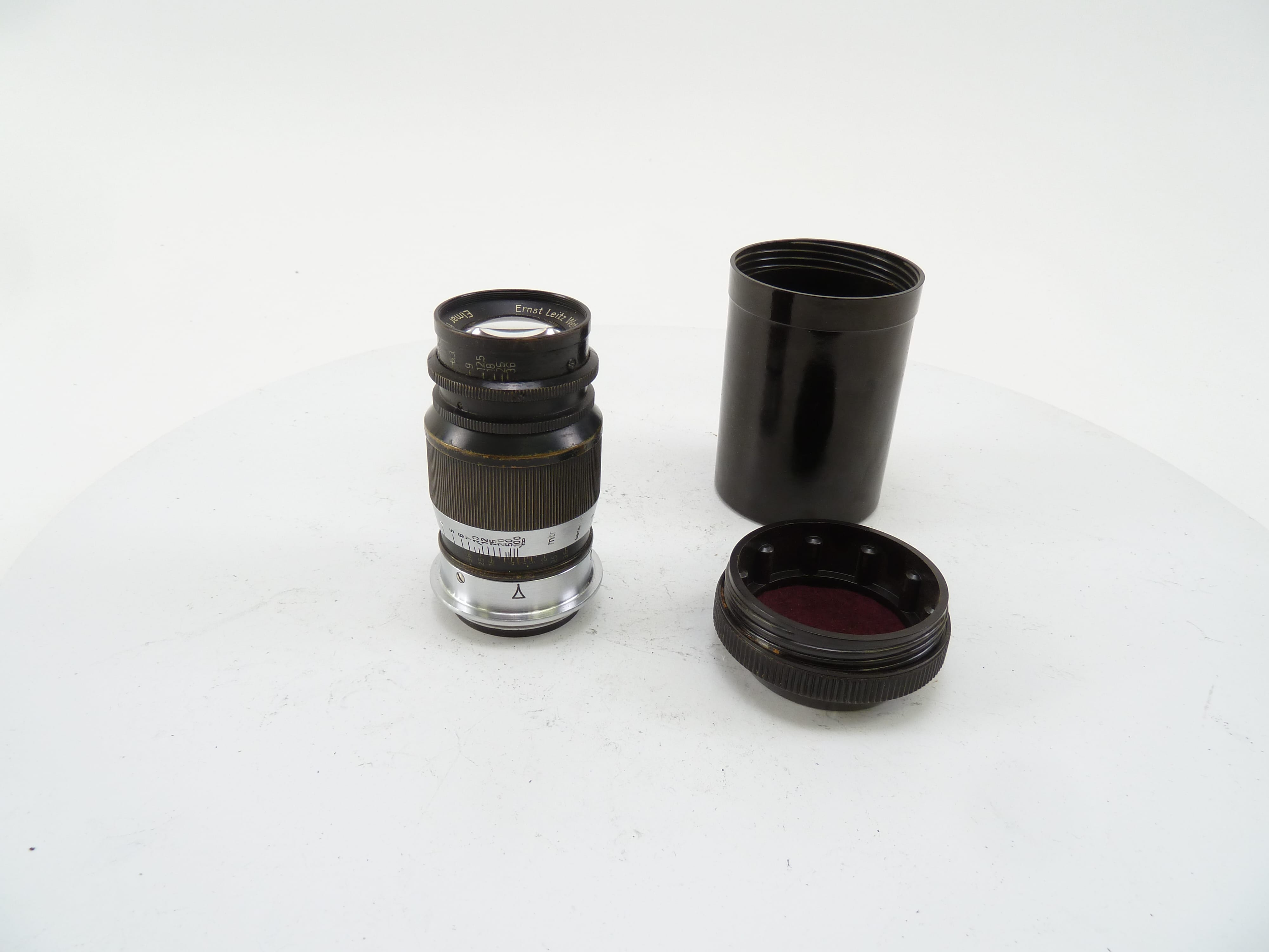 Leica Black Elmar 9cm F4 Telephoto Lens in Leica Screw Mount