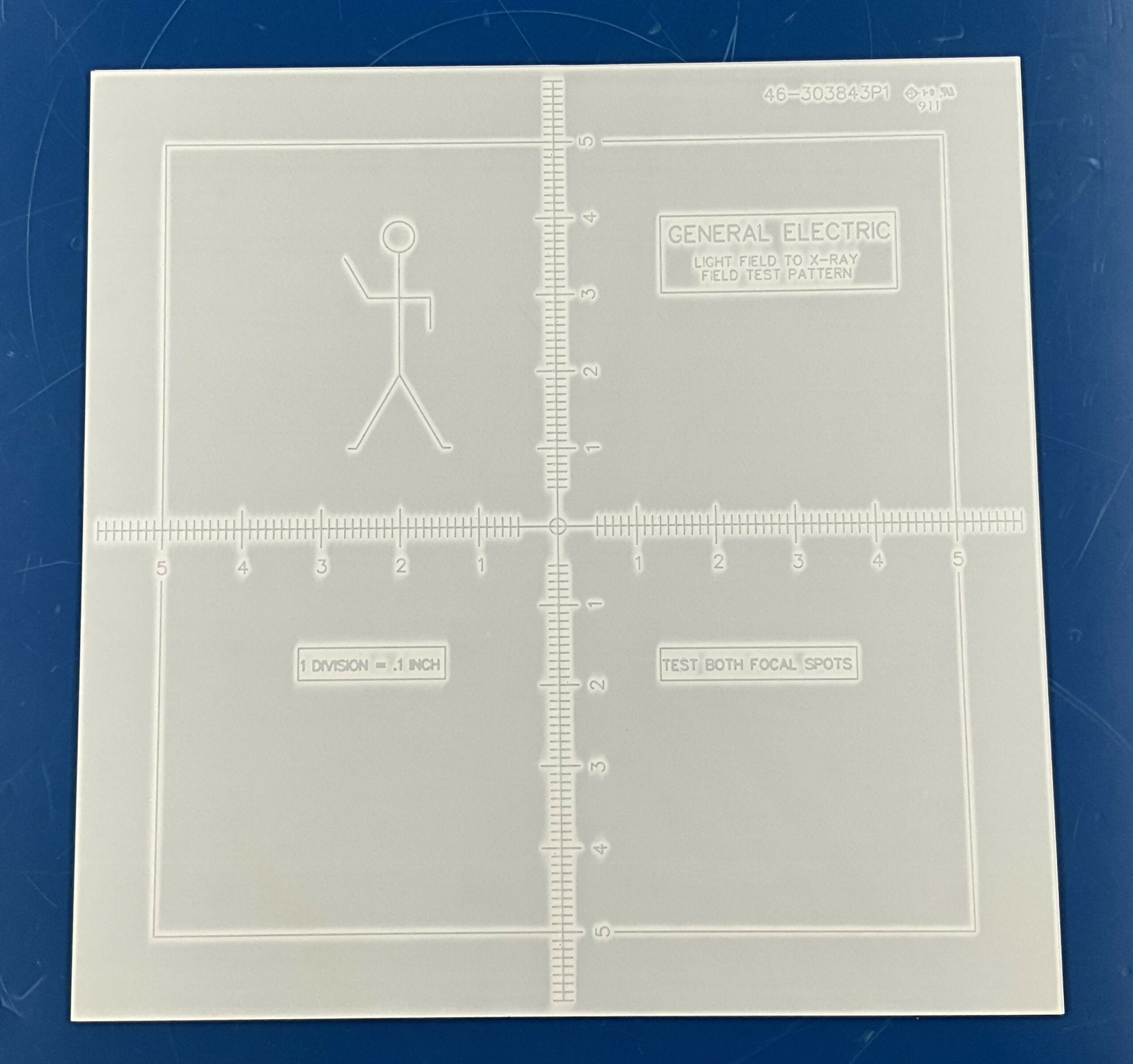 LIGHT FIELD TO X-RAY TEST PATTERN (46-303843P1/46-194427P209) GE