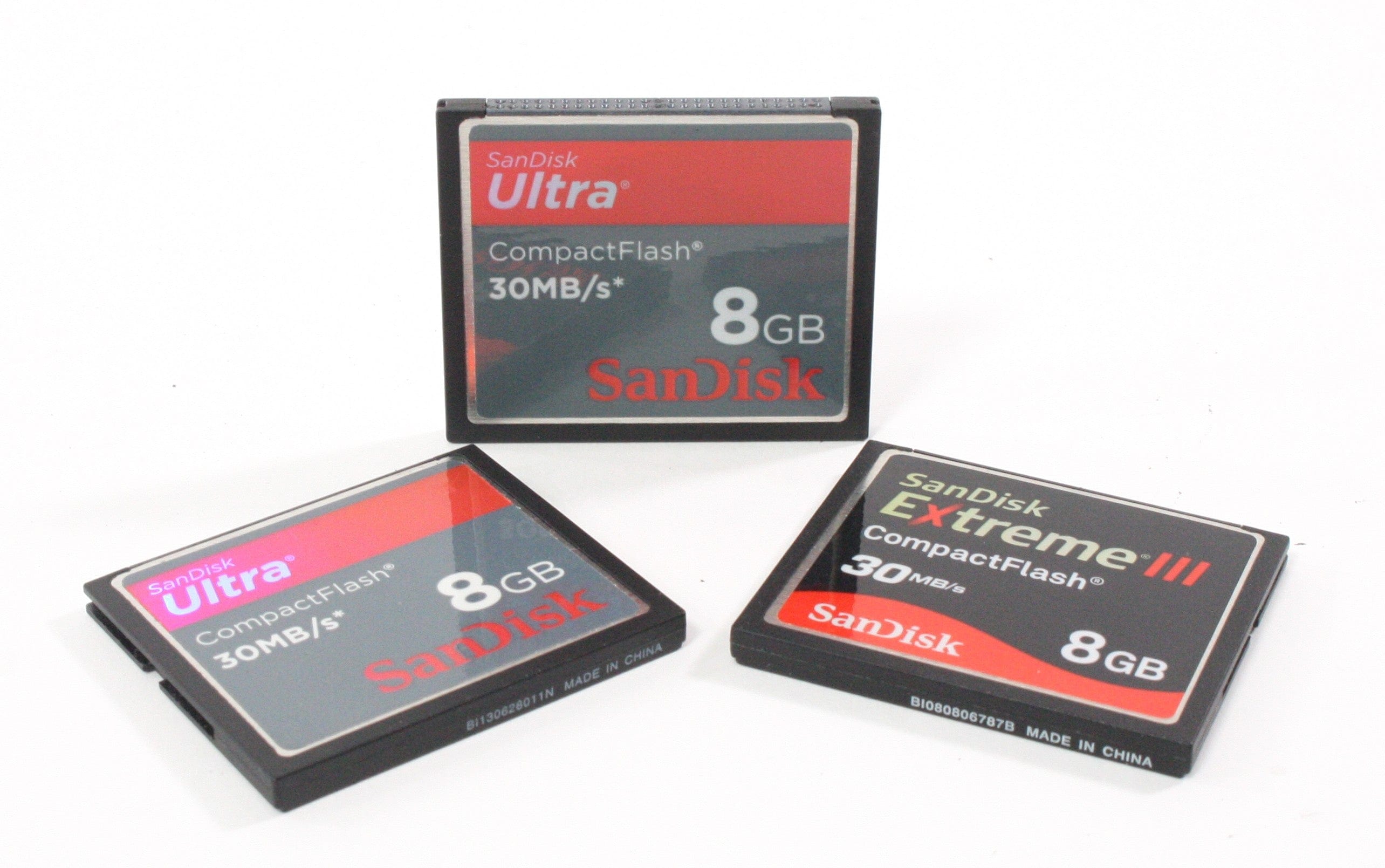 Lot of 10 SanDisk CompactFlash Memory Cards (3 - 8GB/7- 4GB)