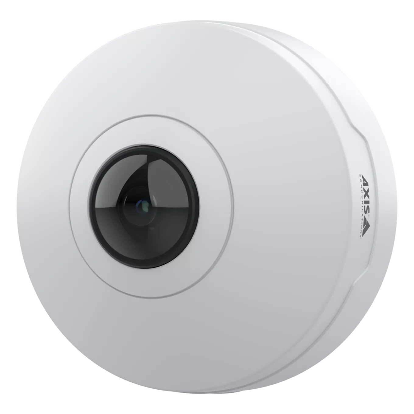 White AXIS M4328-P Panoramic Camera, viewed from the left.