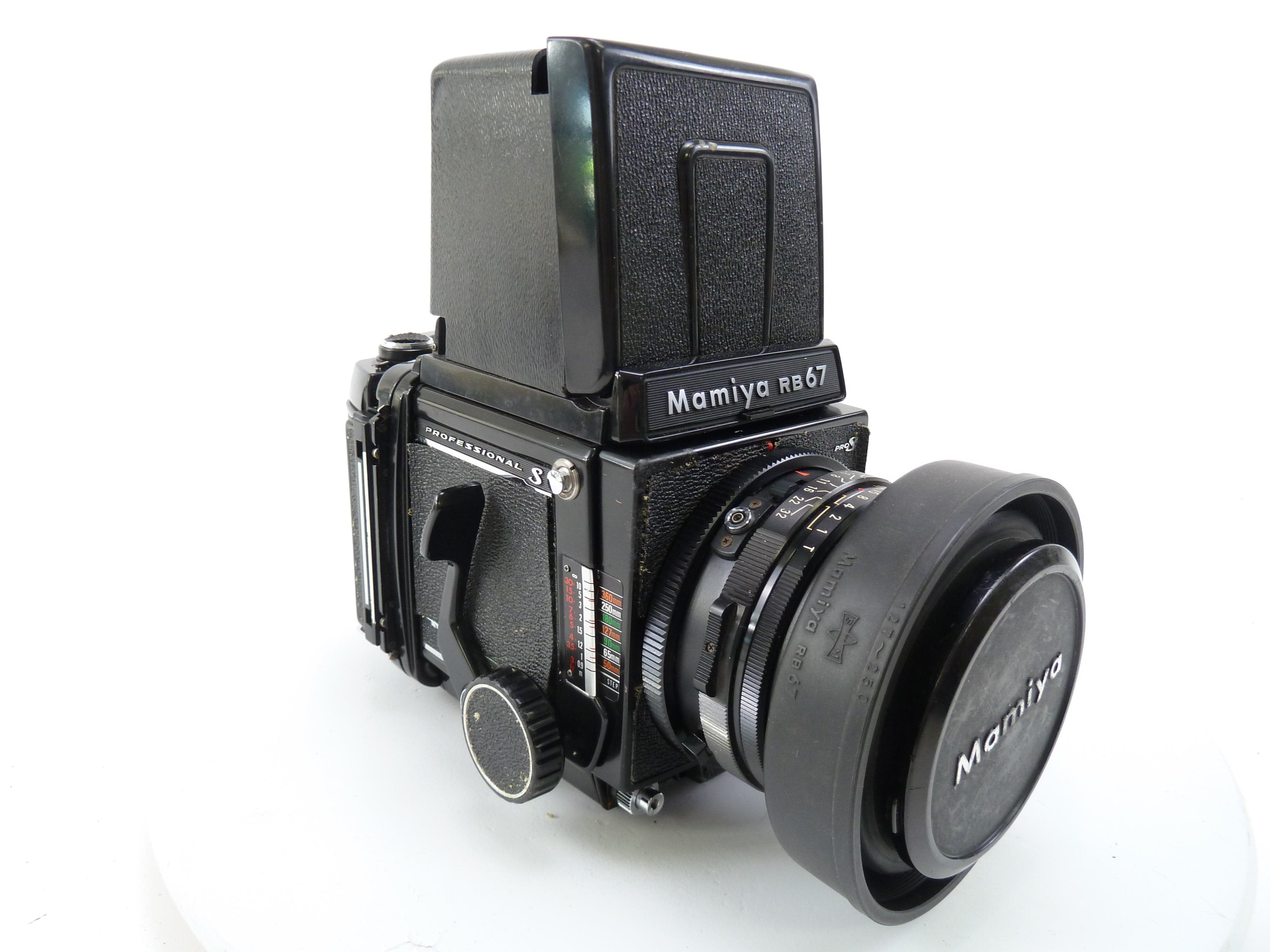 Mamiya RB67 Pro S Outfit with 127MM f3.8 C Lens, 120 Pro S Back, and Rigid Hood