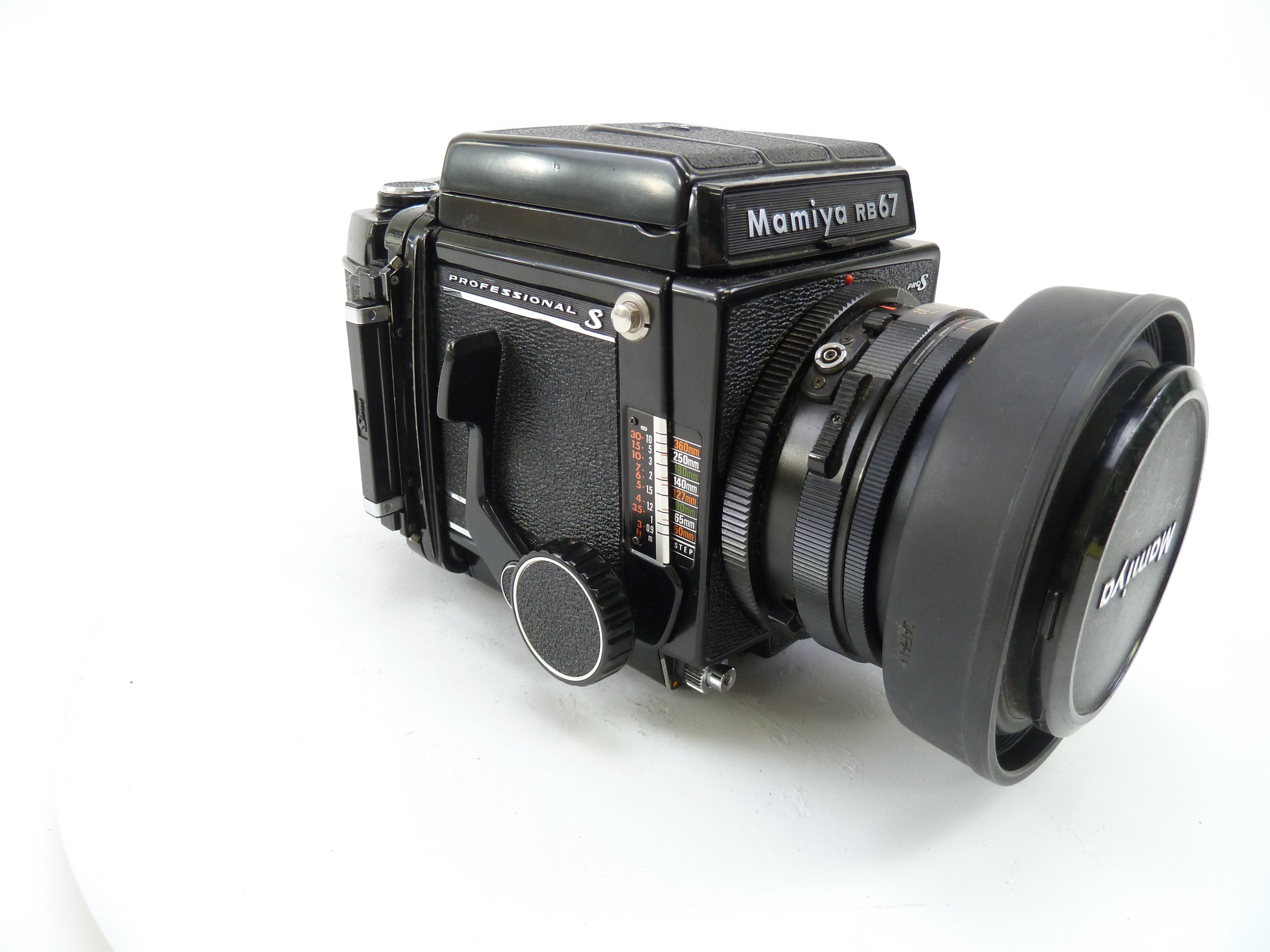 Mamiya RB67 Pro S Outfit with 127MM F3.8 C Lens, Pro S 120 Film Back, and WLF