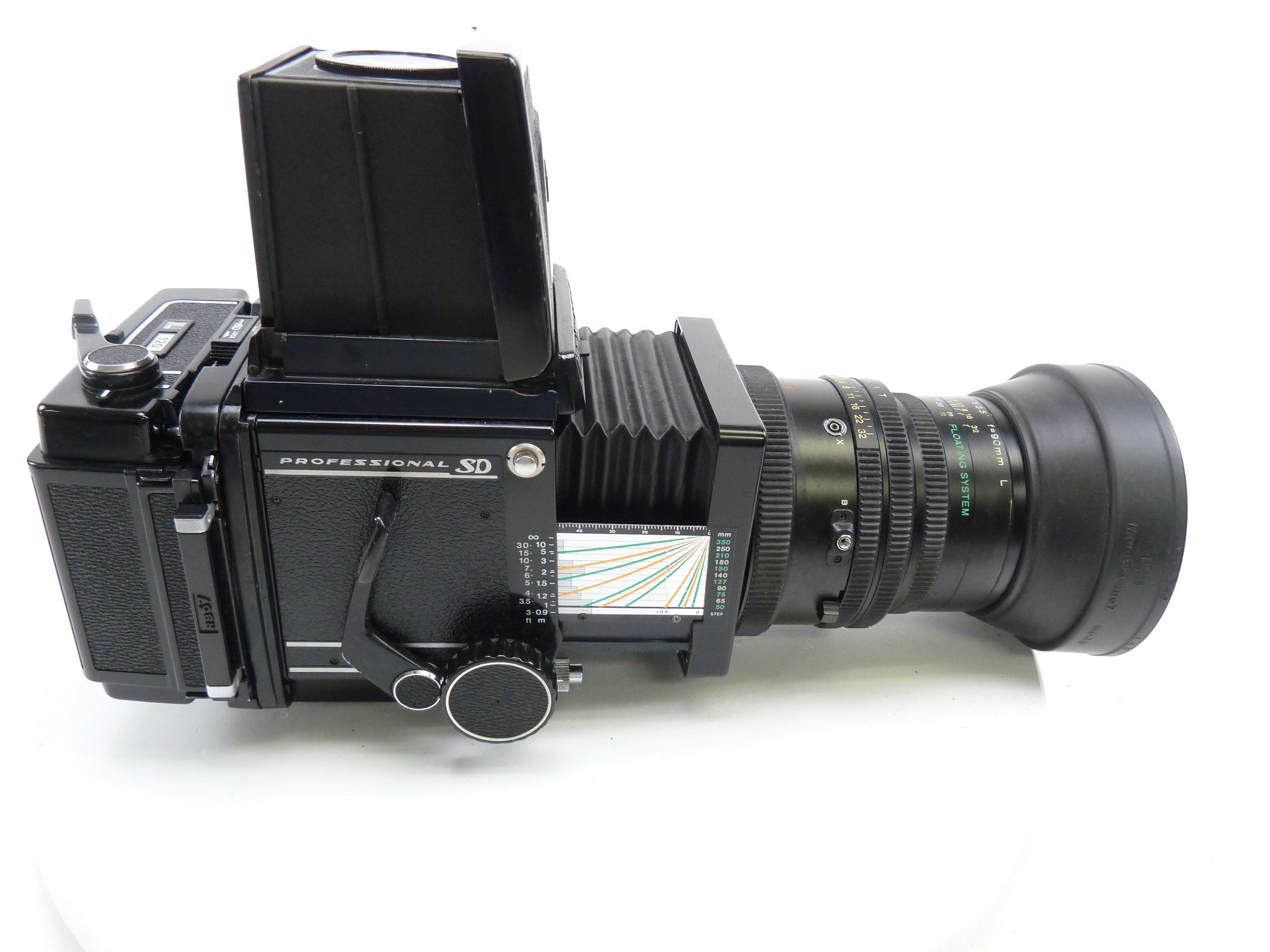 Mamiya RB67 Pro SD Outfit with 90MM F3.5 K/L Lens, Pro SD 120 Back, and WLF