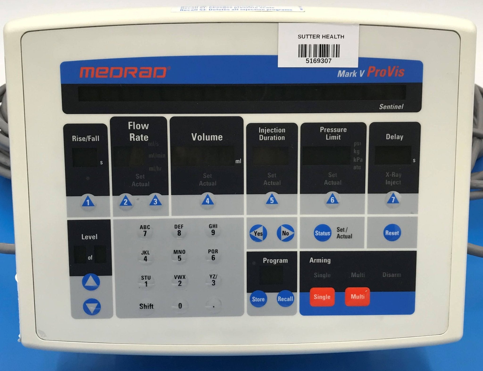 Medrad Mark V Control Console W/ Com. Cable (Medrad Mark V Model# RD Provis