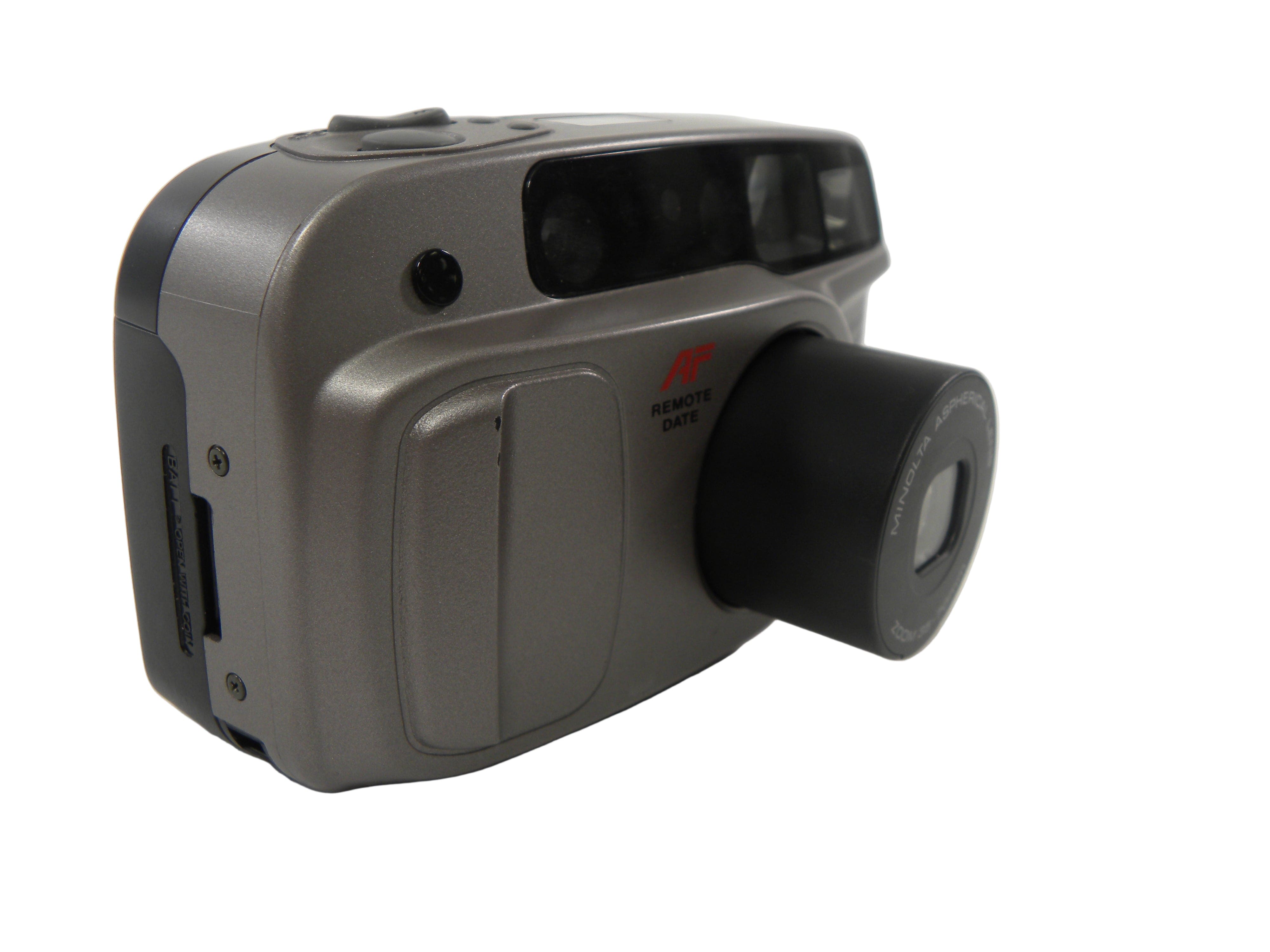 Minolta AF Silver Streak Zoom Remote Date 35mm Camera