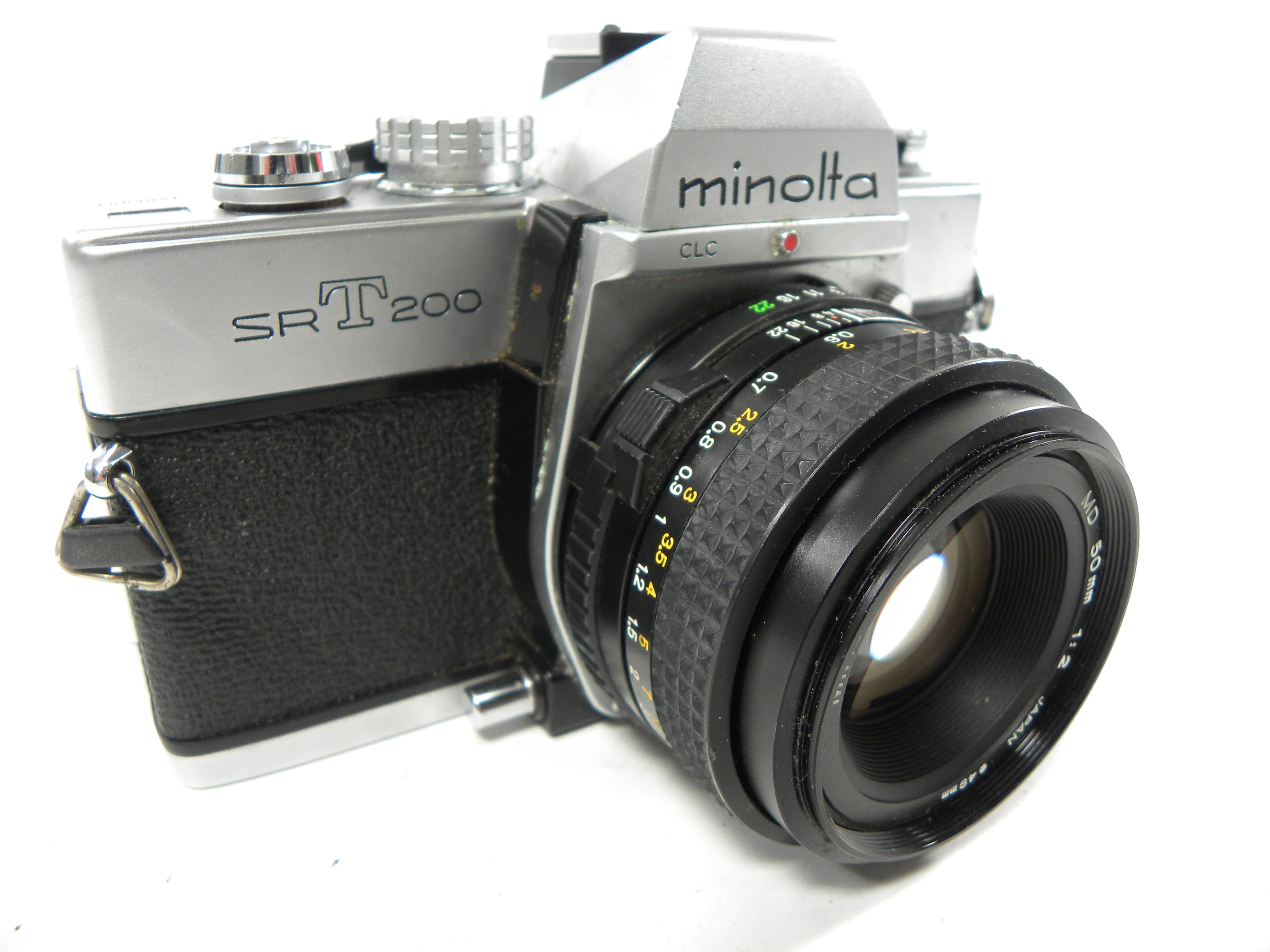 Minolta SRT200 35mm SLR Camera w/MD 50mm f2