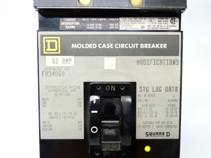 SQUARE D FA34060 480V 60A NSMP