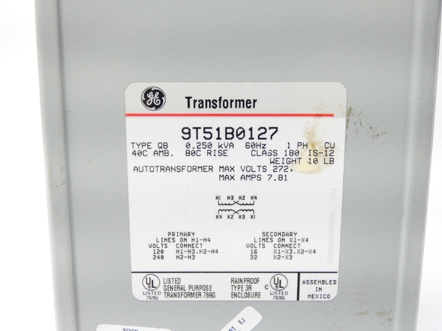 GENERAL ELECTRIC 9T51B0127 272V 7.81A NSNP