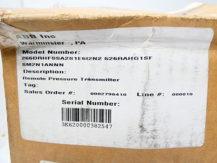 ABB 266DRHFSSA2S1E6I2N2 10.5-42VDC 275PSI NSMP