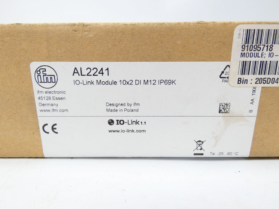 IFM EFECTOR AL2241 IO-LINKMODULE10X2DIM12IP69K 18-30V 1.1A NSMP
