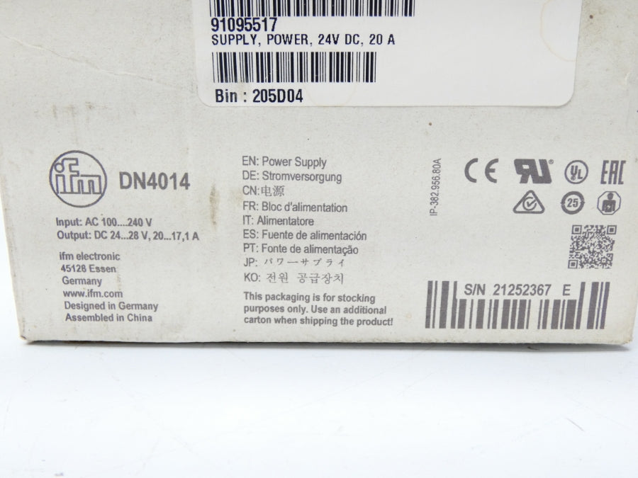 IFM EFECTOR DN4014 100-240V 20A NSMP