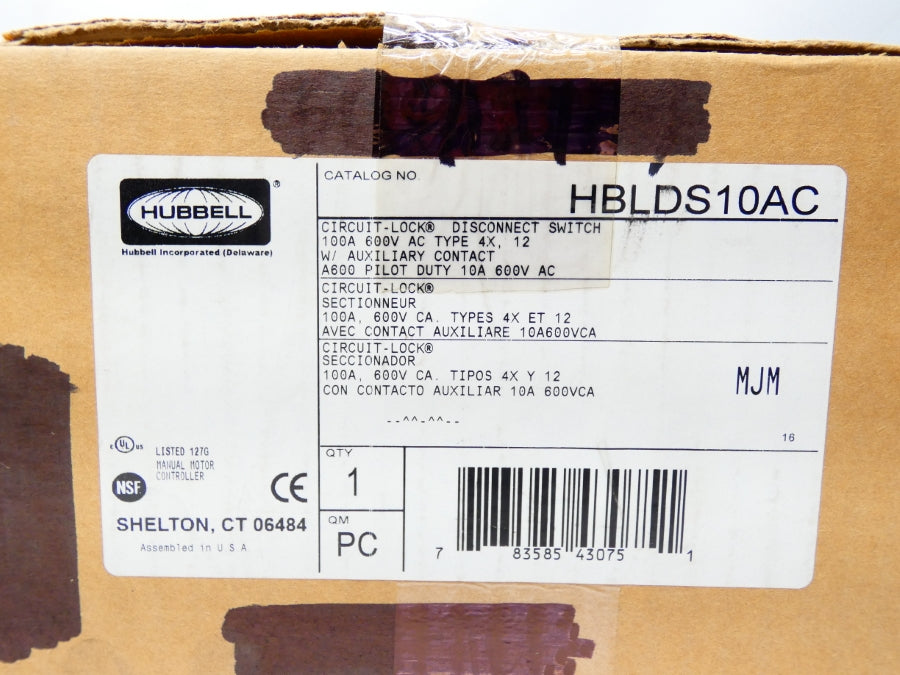 HUBBELL HBLDS10AC 600VAC 100A NSFS