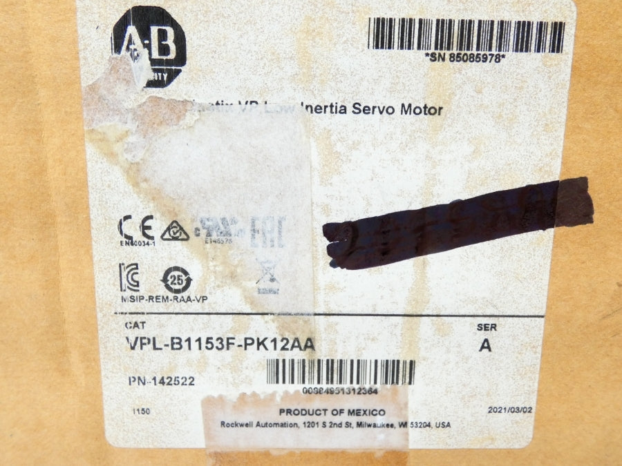 ALLEN BRADLEY VPL-B1153F-PK12AA SER. A DATE: 2021 NSFS