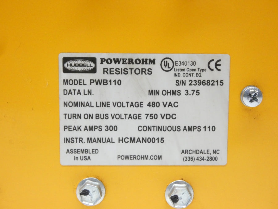 POWEROHM PWB110 750VDC 300A NSNP