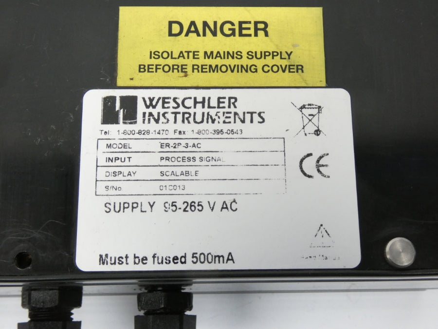 WESCHLER INSTRUMENTS ER-2P-3-AC 95-265VAC (CHIPPED) NSNP