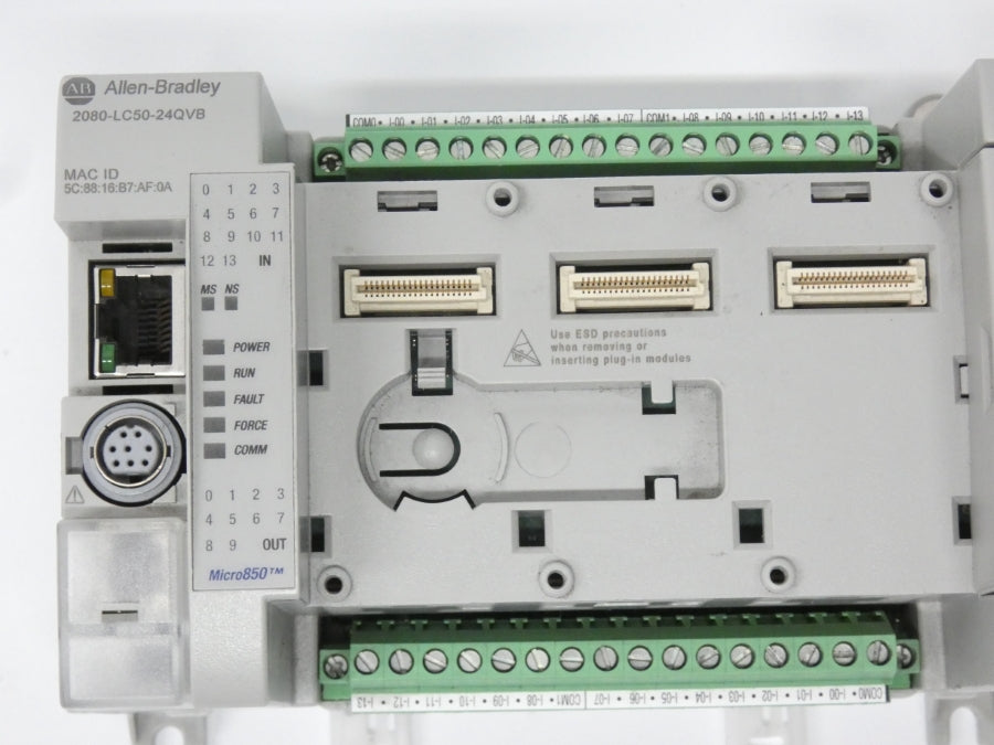 ALLEN BRADLEY 2080-LC50-24QVB SER. B F/W 12.011 24VDC/VAC 1A (NO COVER) UNMP