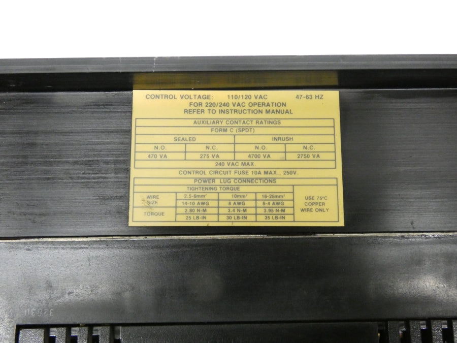 ALLEN BRADLEY 150-A24NBD SER. A 460VAC 24A (NO COVER) UNMP