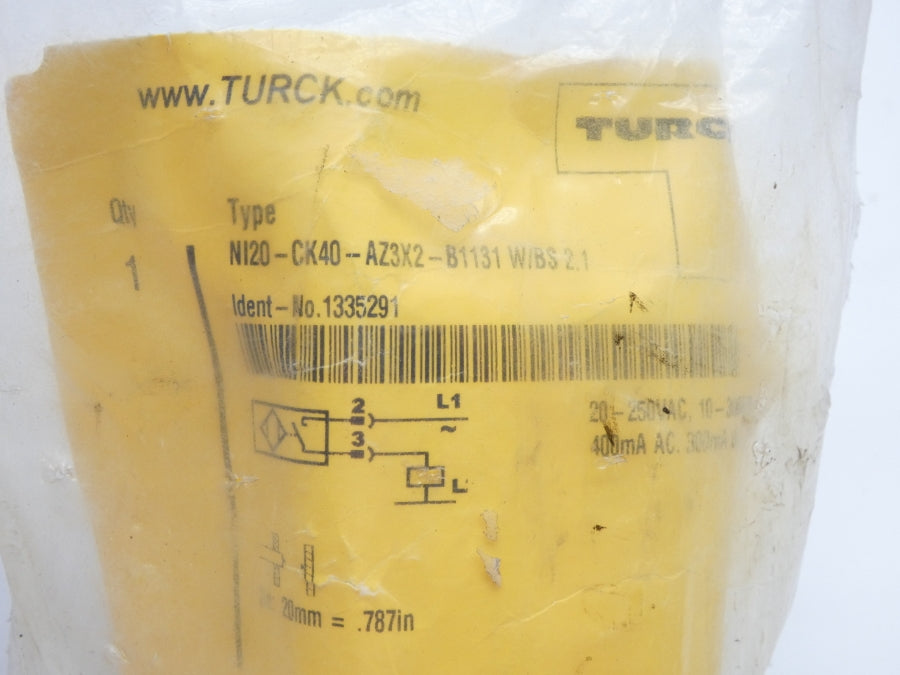 TURCK NI20-CK40-AZ3X2-B1131W/ BS2.1 1335291 10-300VDC NSMP