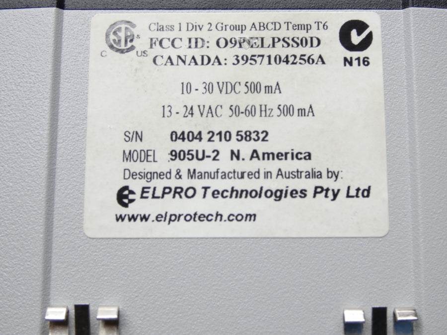 EL PRO 905U-2 13-24VAC (AS IS) NSMP