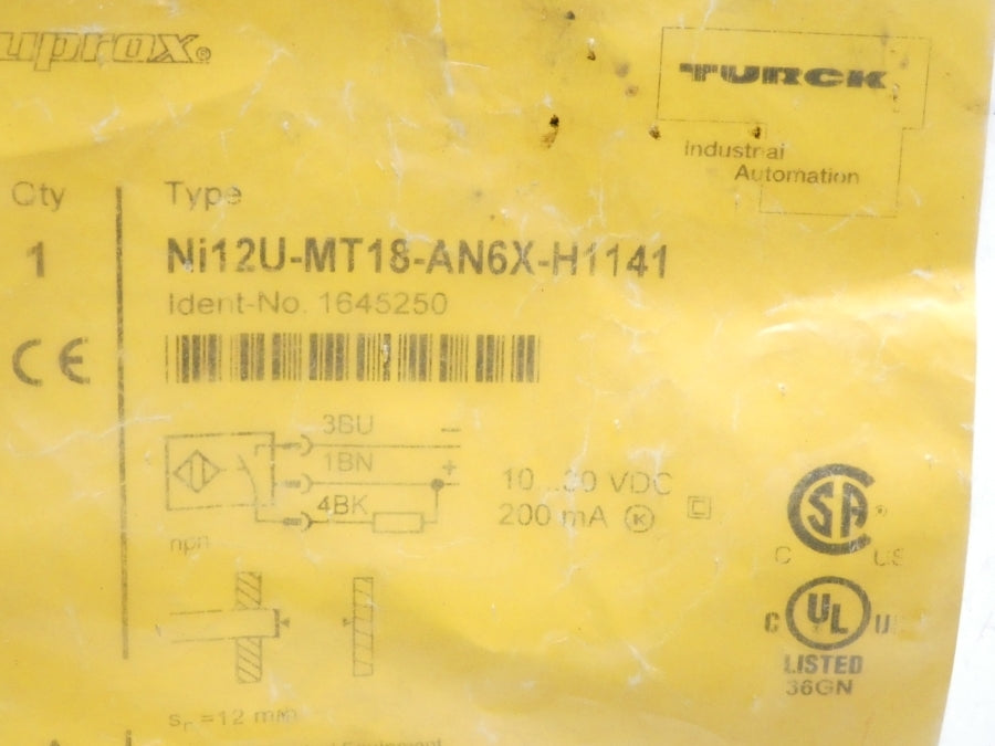 TURCK NI12U-MT18-AN6X-H1141 1645250 10-30VDC NSMP