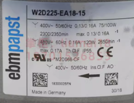 Ebmpapst W2D225-EA18-15 Axial Fan 400V 0.13A