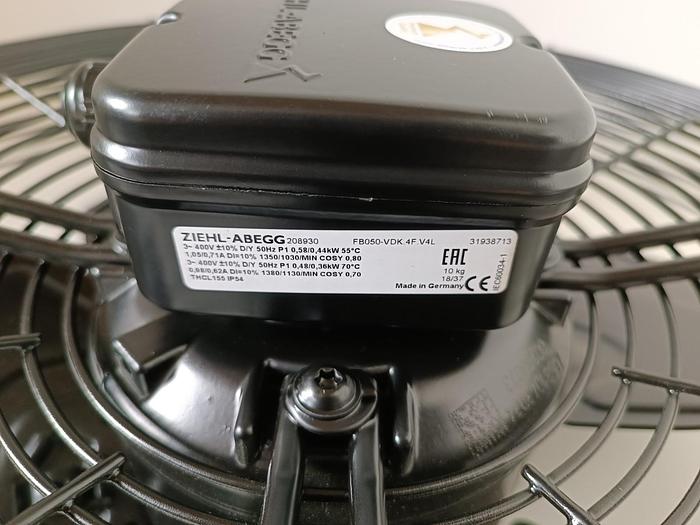 FB050-VDK.4F.V4L 400V ZIEHL-ABEGG Axial Fan 0.58/0.44kW 1.05/0.71A 1350/1030rpm