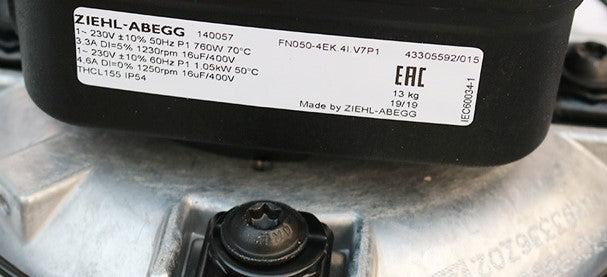 FN050-4EK.4I.V7 ZIEHL-ABEGG Axial Fan 230V 0.76kW 3.3A 1230rpm