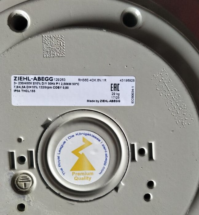 RH56E-4DK.6N.1R ZIEHL-ABEGG centrifugal fan 3-230/400V | 1320RPM | 2500W | 7.8/4.5A