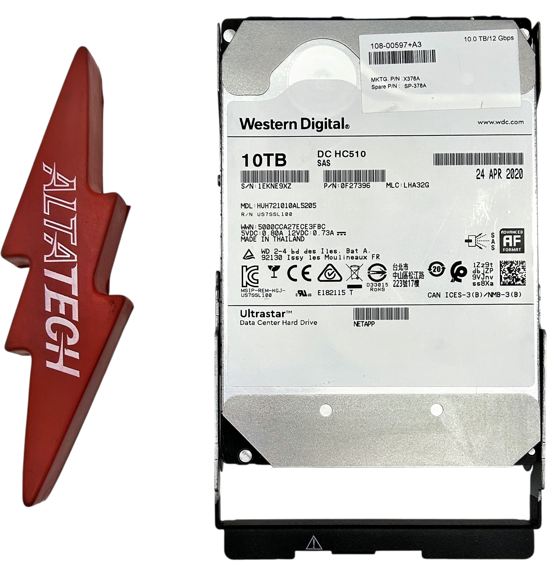 NetApp X378A 10TB 7.2K 3.5" NSE HDD DS460C