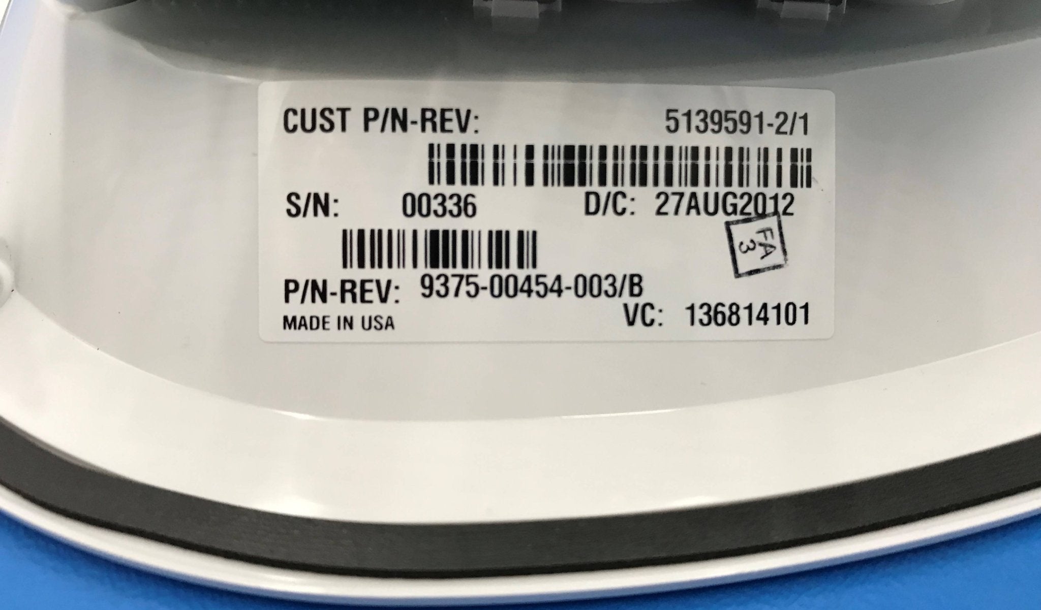 NEW Right CT Control Console White Bezel W/Green LED's (5139591-2/1 GE