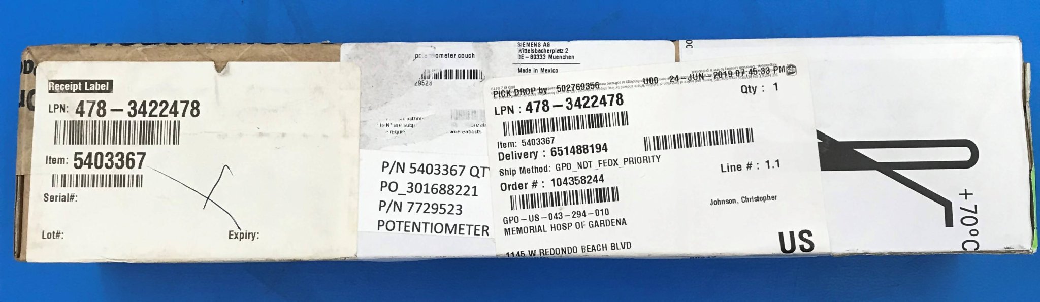 NEW Siemens Service Kit Potentiometer (5403367/07729523 Siemens