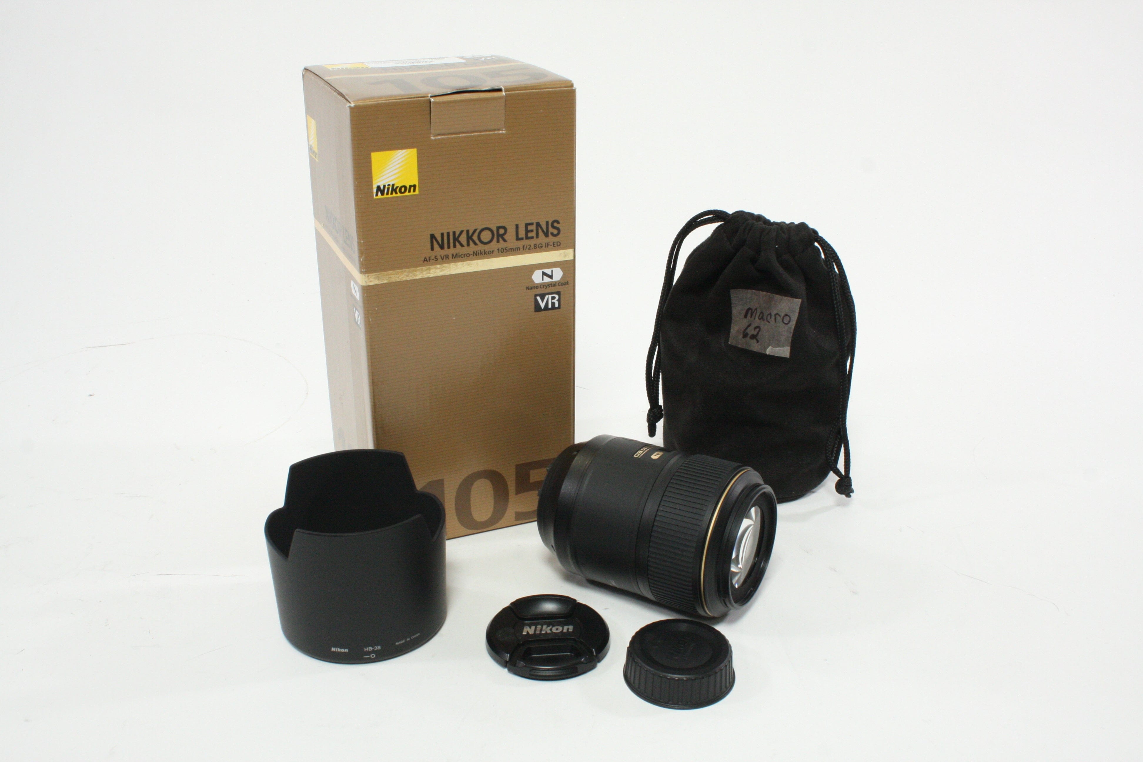 Nikon 105mm f/2.8 G ED VR N AF-S Micro SWM IF-ED Lens for Nikon F Mount