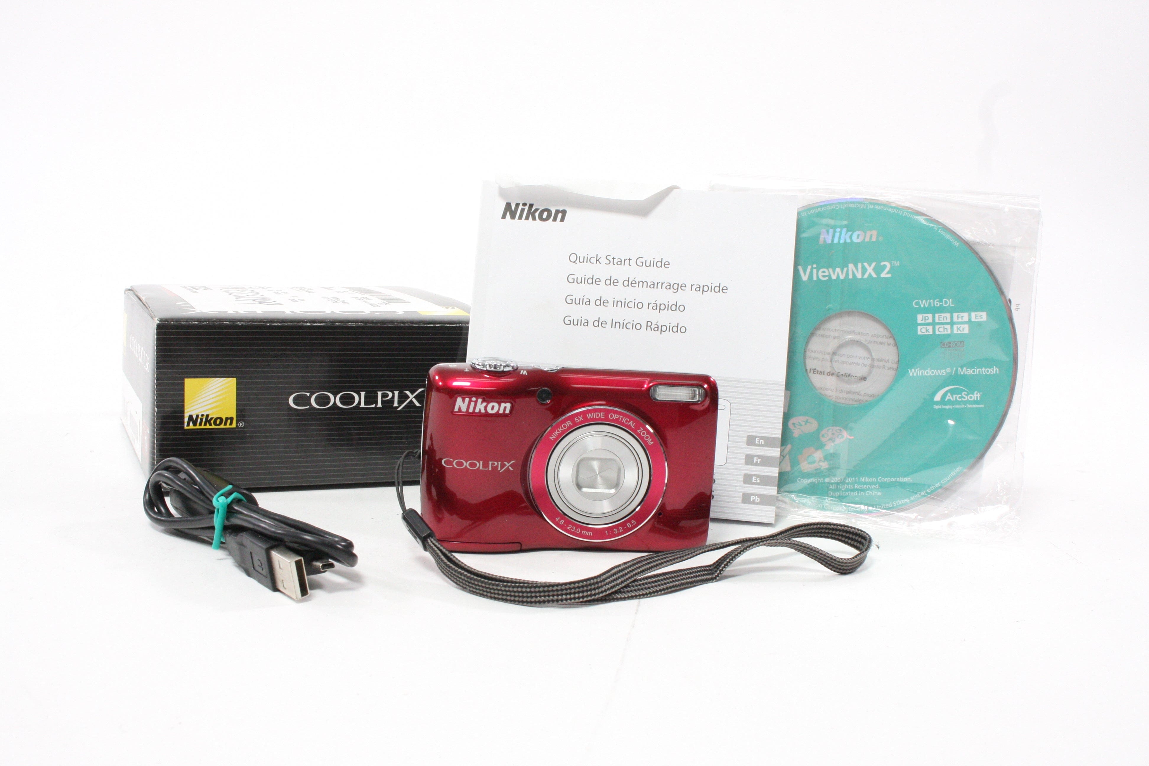 Nikon Coolpix L26 Digital Point-and-Shoot Camera 5x Zoom 16.1mp (Red)