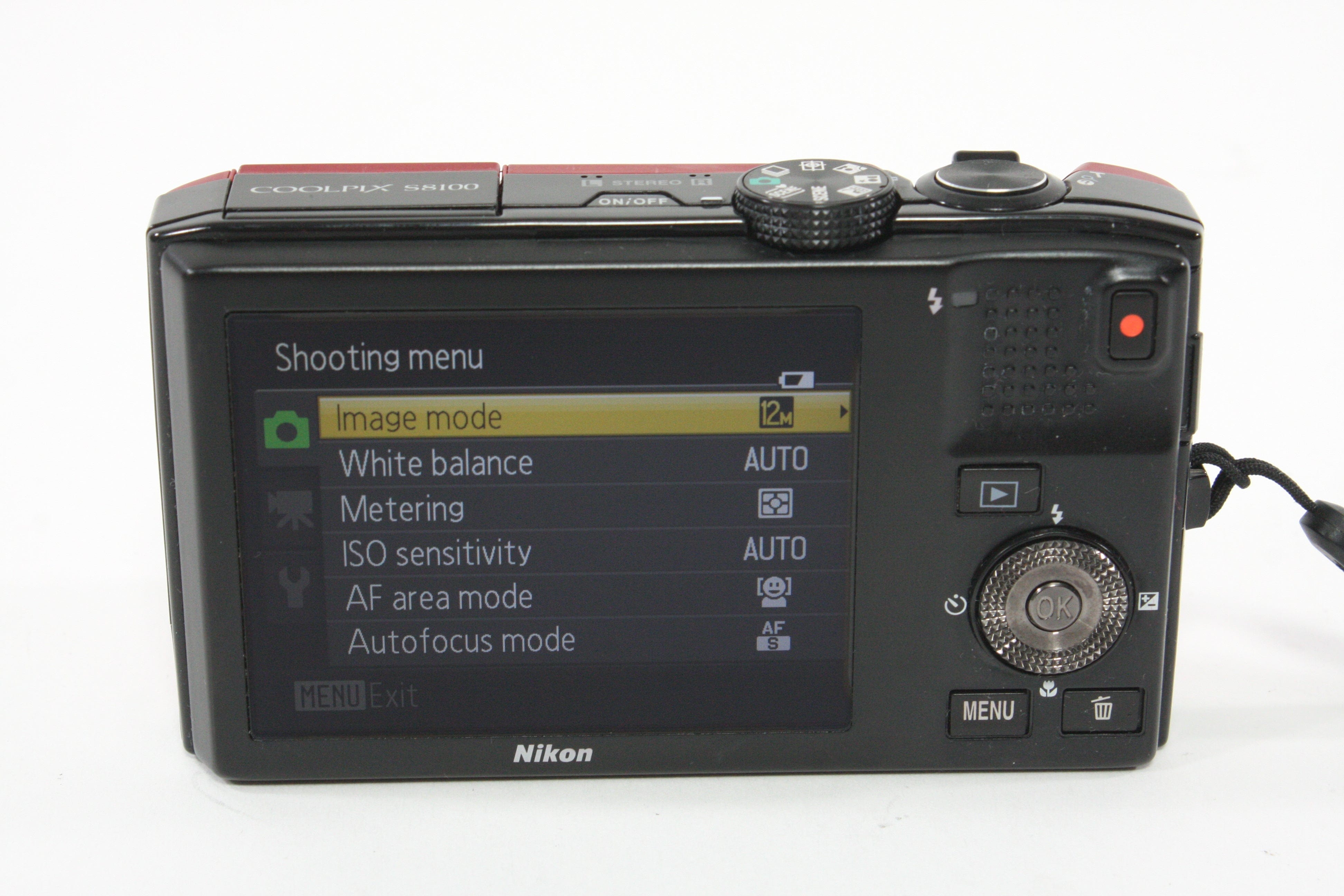 Nikon Coolpix S8100 Digital Camera 12MP (Red)