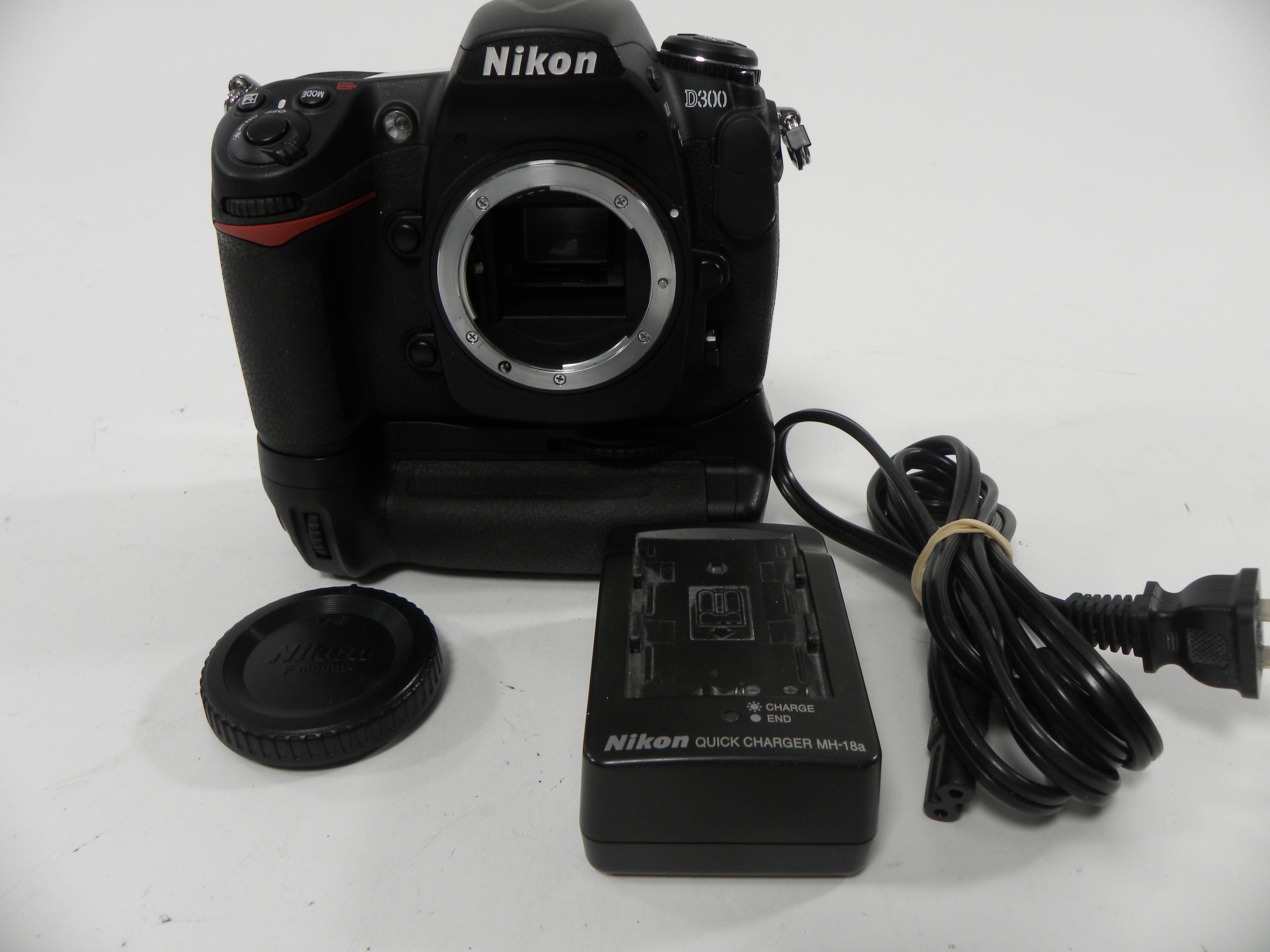 Nikon D300 12.3mp Digital SLR Body w/MB-D10 Grip Shutter Ct. 2,301