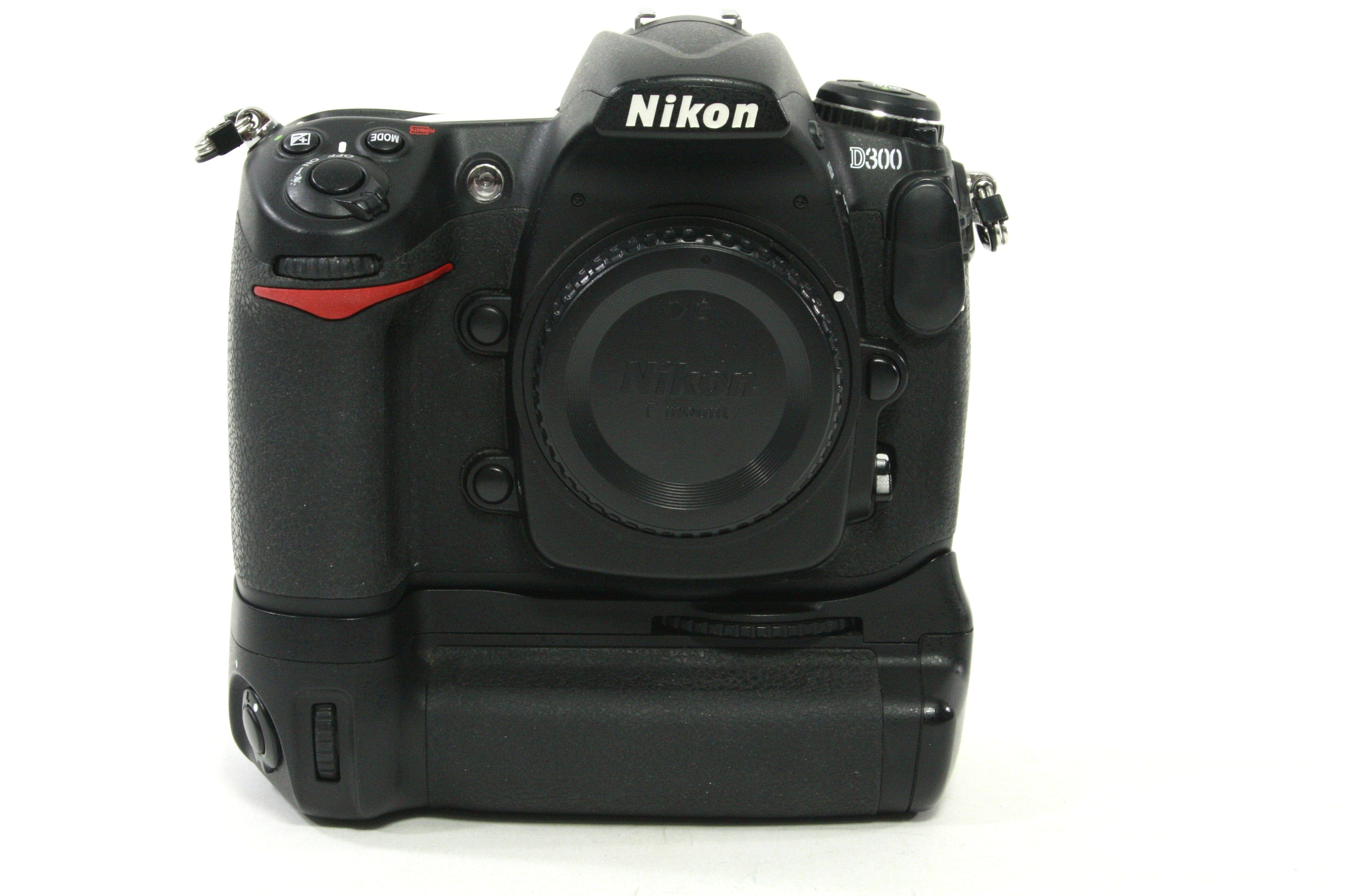 Nikon D300 Digital SLR w Nikon Grip and 2 AA Trays - Shutter Count 9,630
