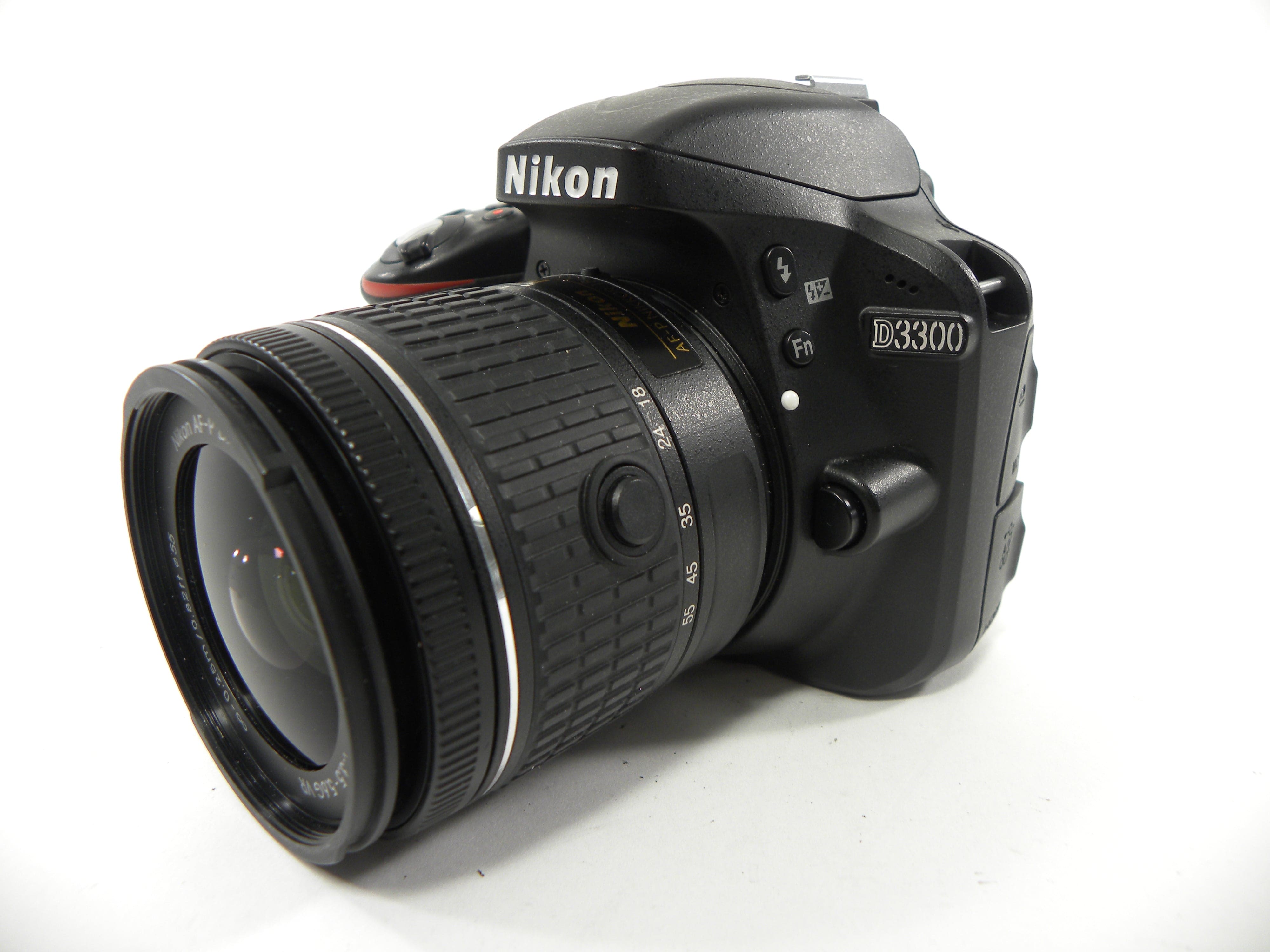 Nikon D3300 24.2mp Digital SLR w/Nikon AF-P 18-55 DX VR Shutter Ct. 1,383