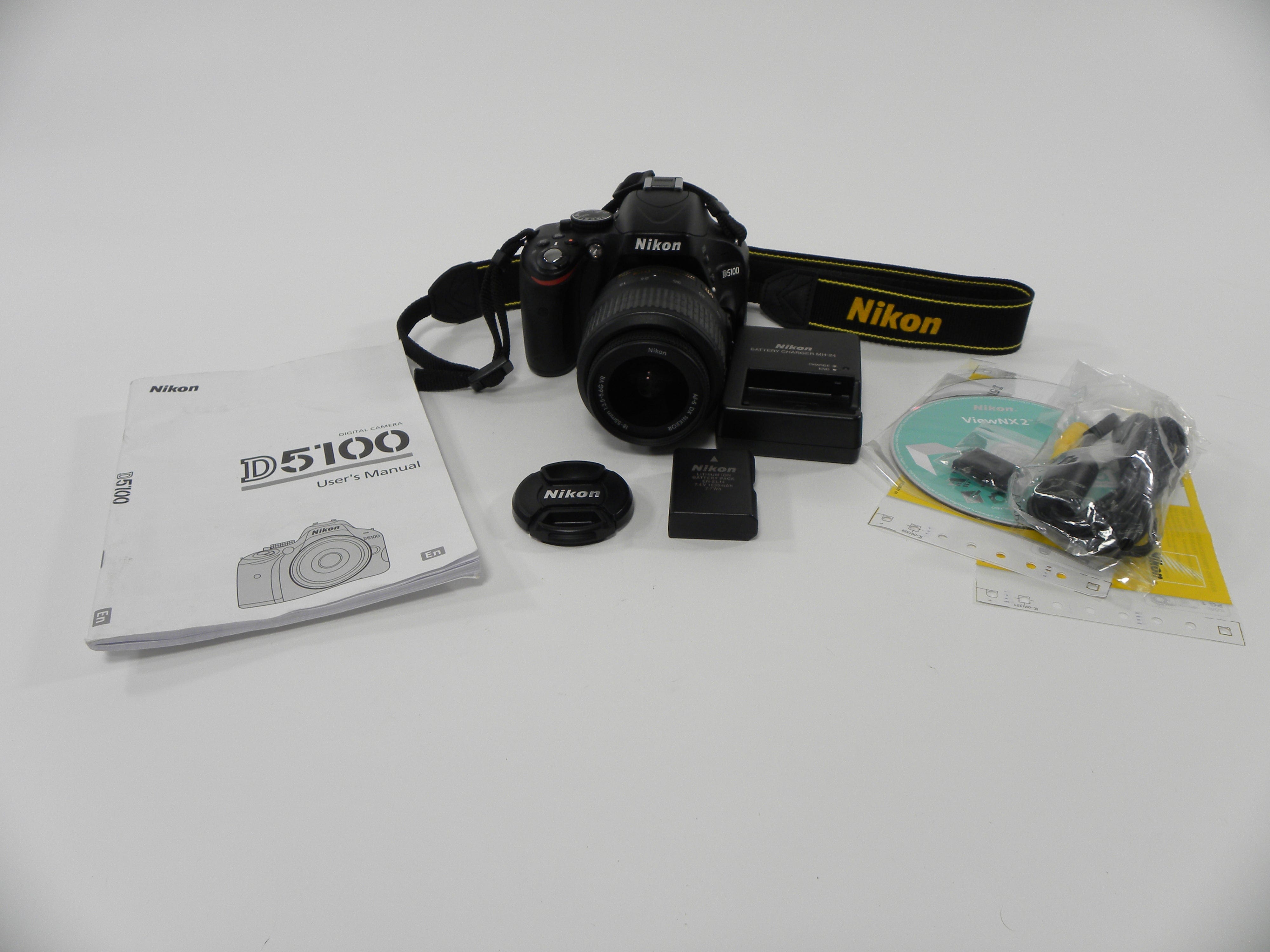 Nikon D5100 16.2mp Digital SLR w/AF-S 18-55 DX VR Shutter Ct. 2,617