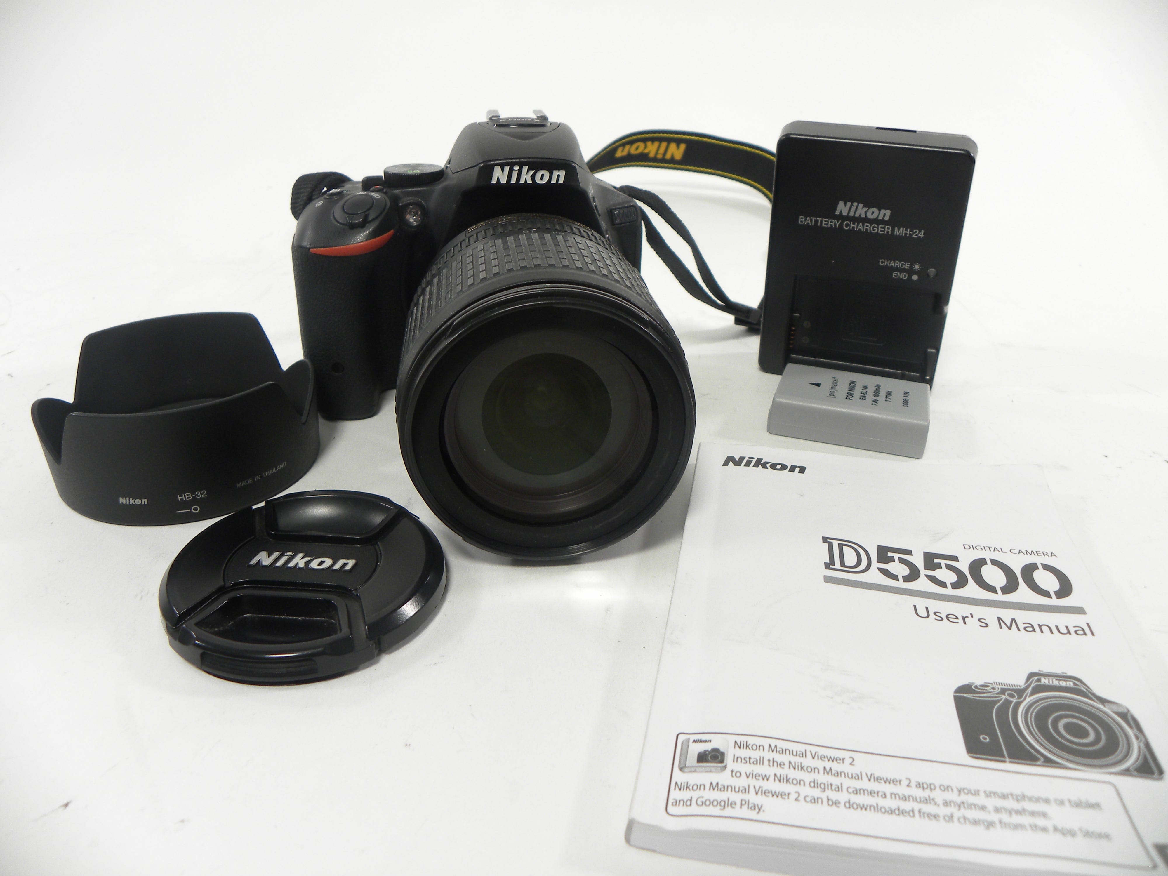 Nikon D5500 24.1mp Digital SLR w/Nikkor AF-S 18-105mm S/C 3,777