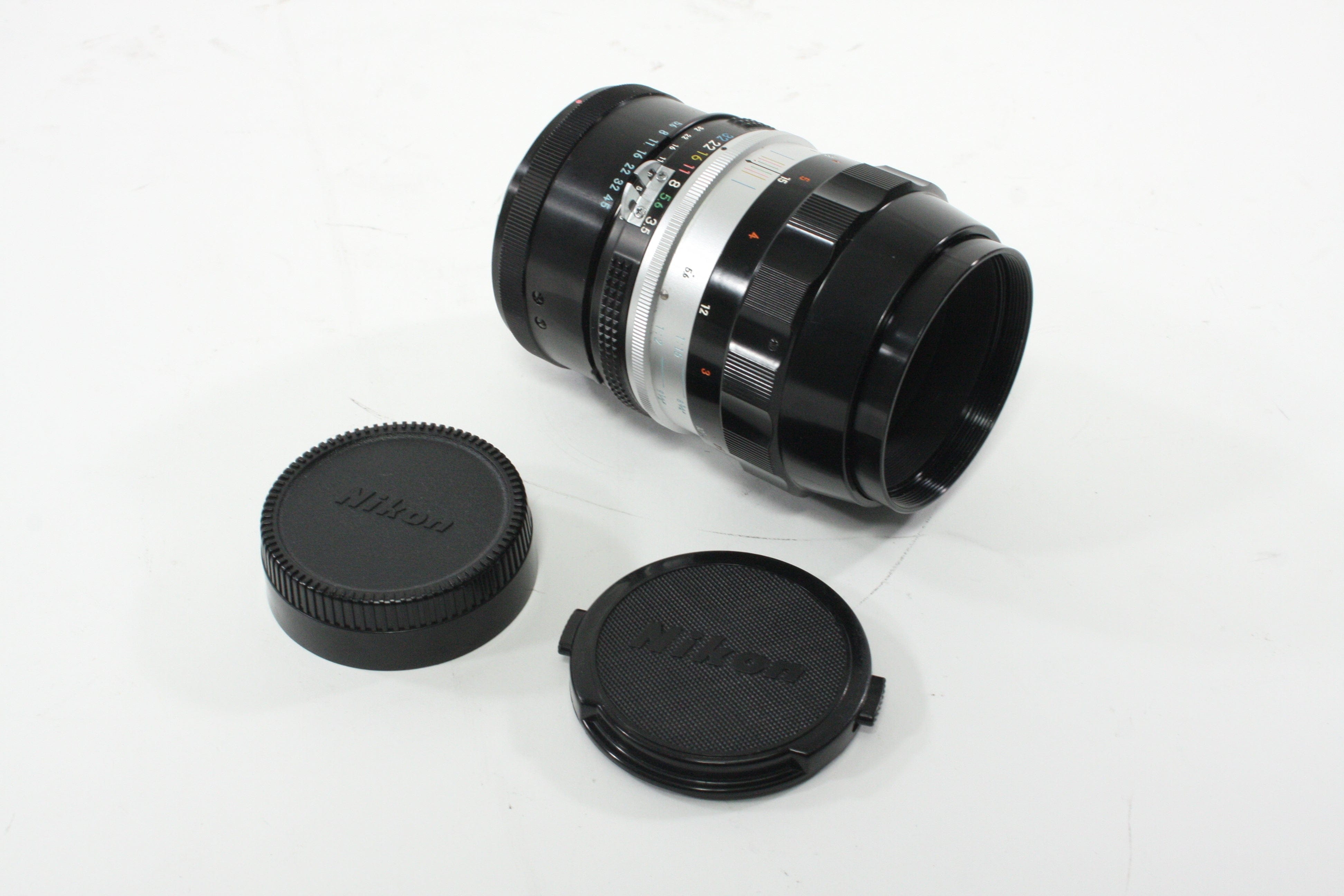 Nikon Nippon Kogaku 55mm f/3.5 Micro-Nikkor AI Lens for Nikon F with Adapter