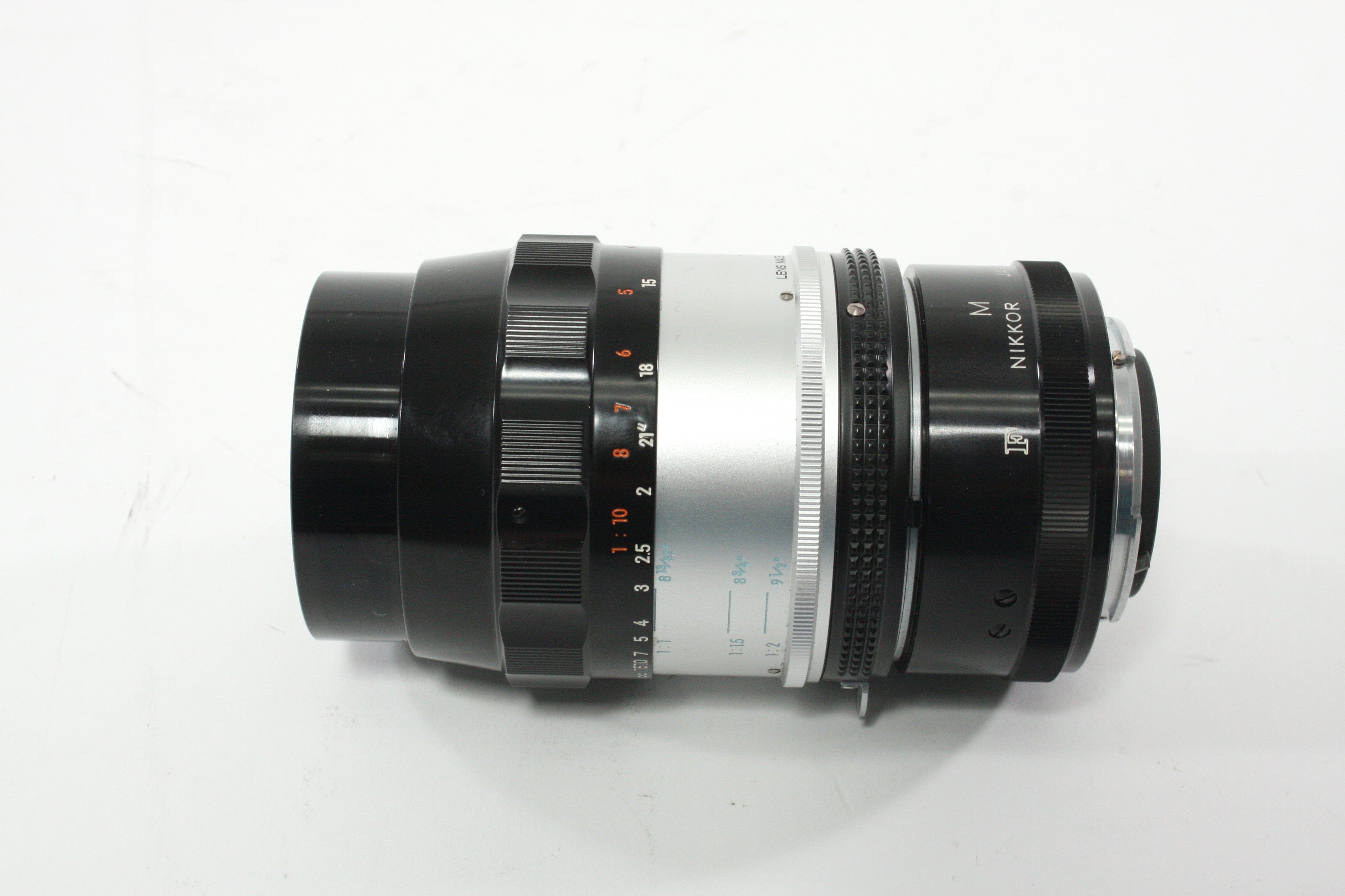Nikon Nippon Kogaku 55mm f/3.5 Micro-Nikkor AI Lens for Nikon F with Adapter