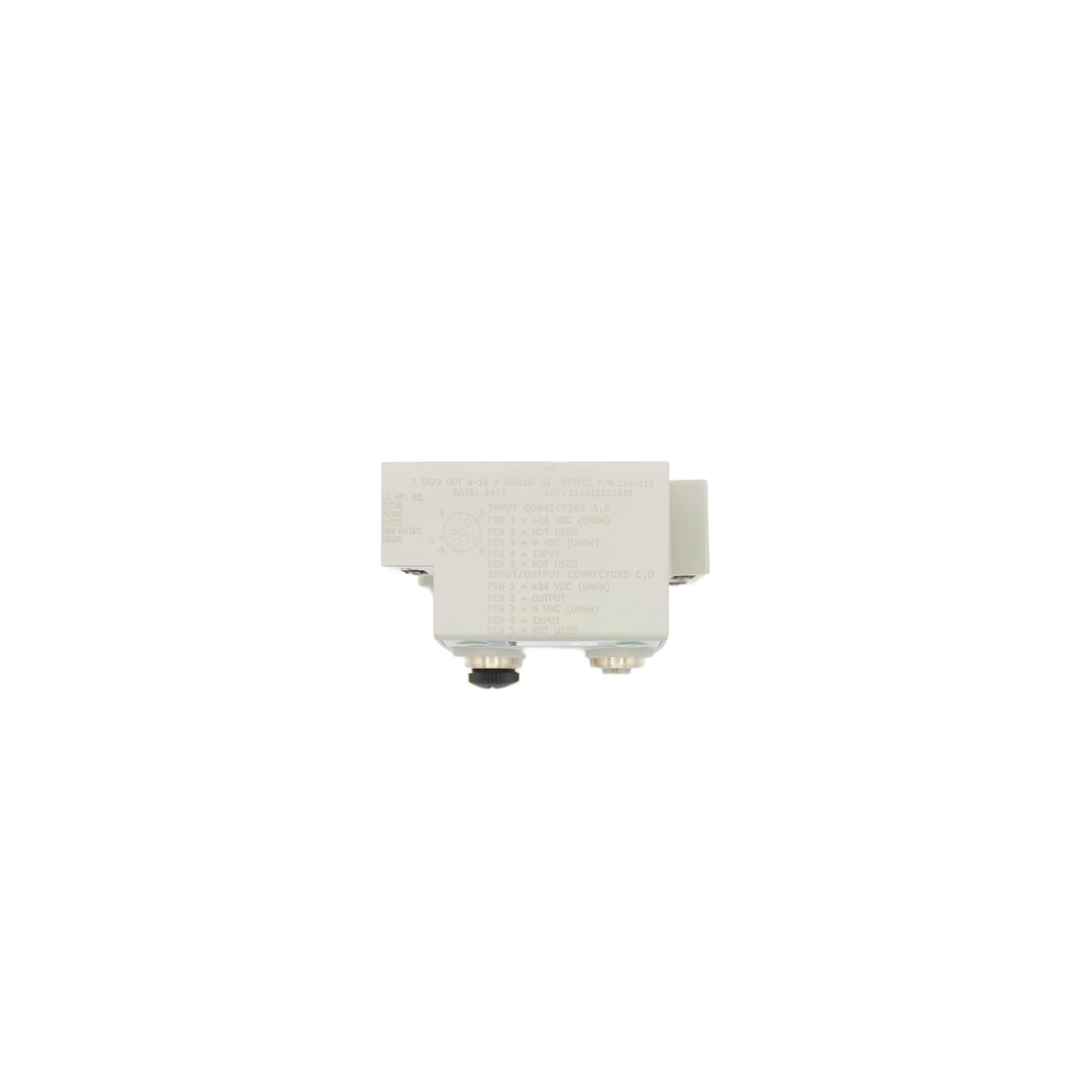 Numatics | Aventics Manifold part G3 2-Inputs/2-Outputs Analog 0-10VDC 5 Pin Micro Connector | 240-213