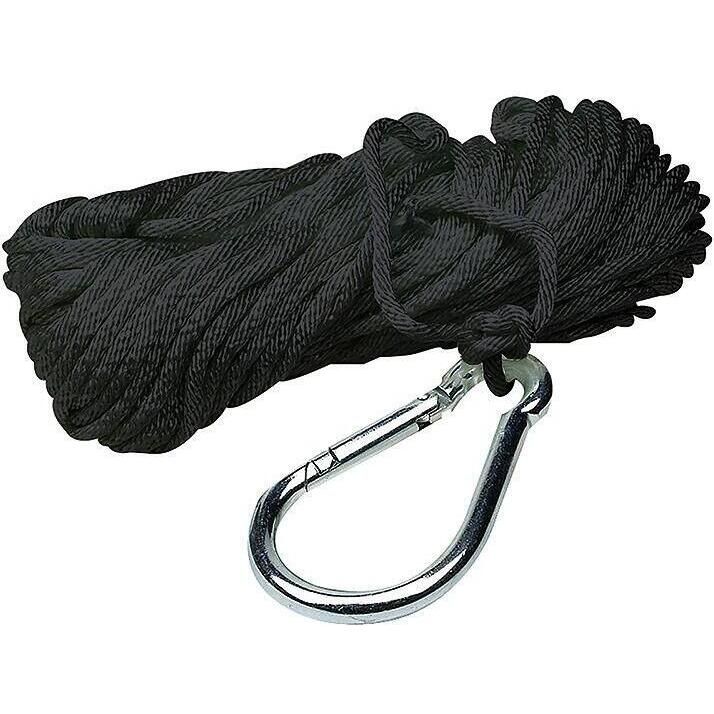 Seachoice 40233 Solid-Braid Nylon Anchor Line, Black, 3/8" x 50'