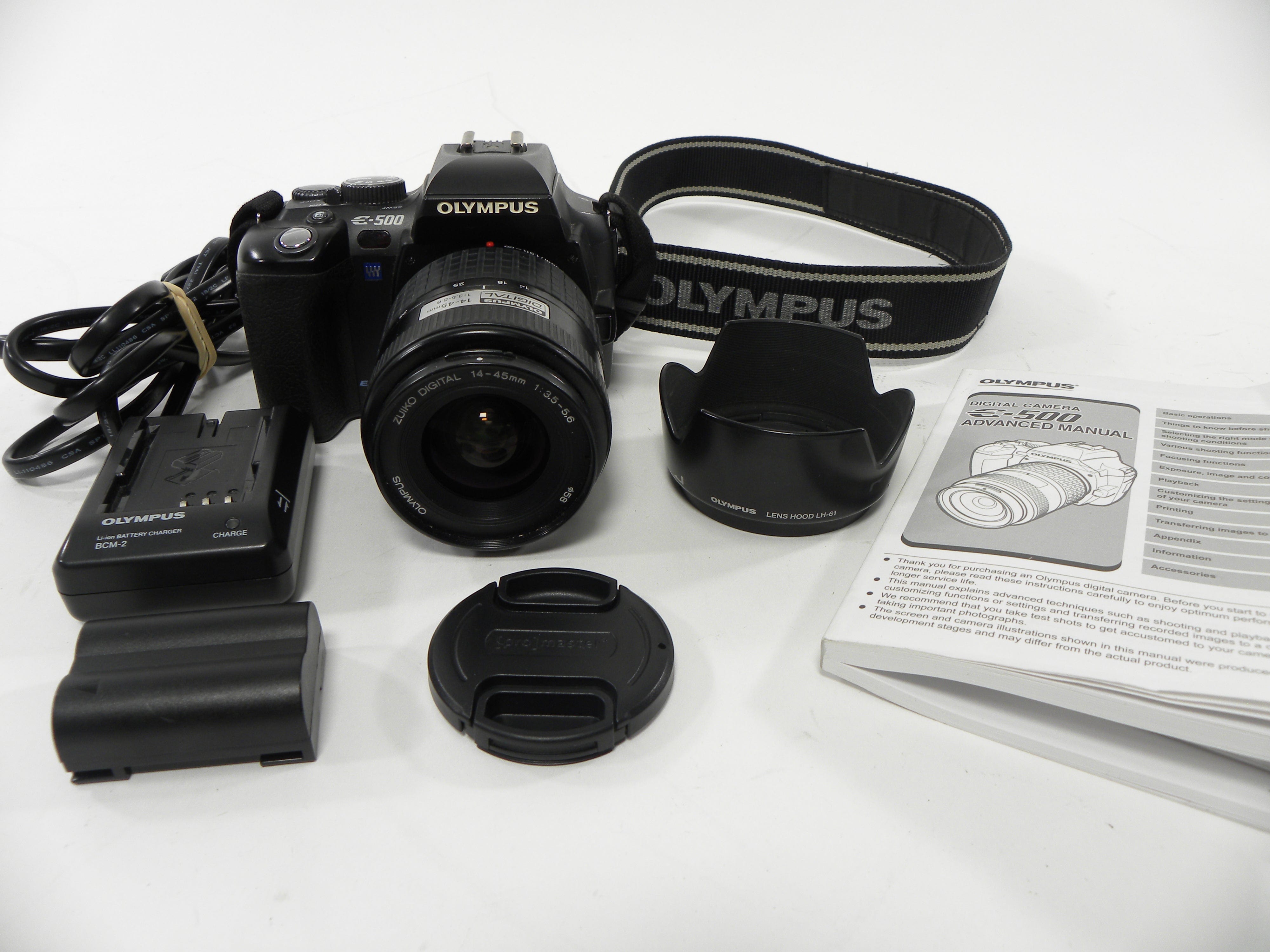 Olympus Evolt E-500 8mp Digital SLR w/Olympus Zuiko 14-45 Shutter Ct. 11,593
