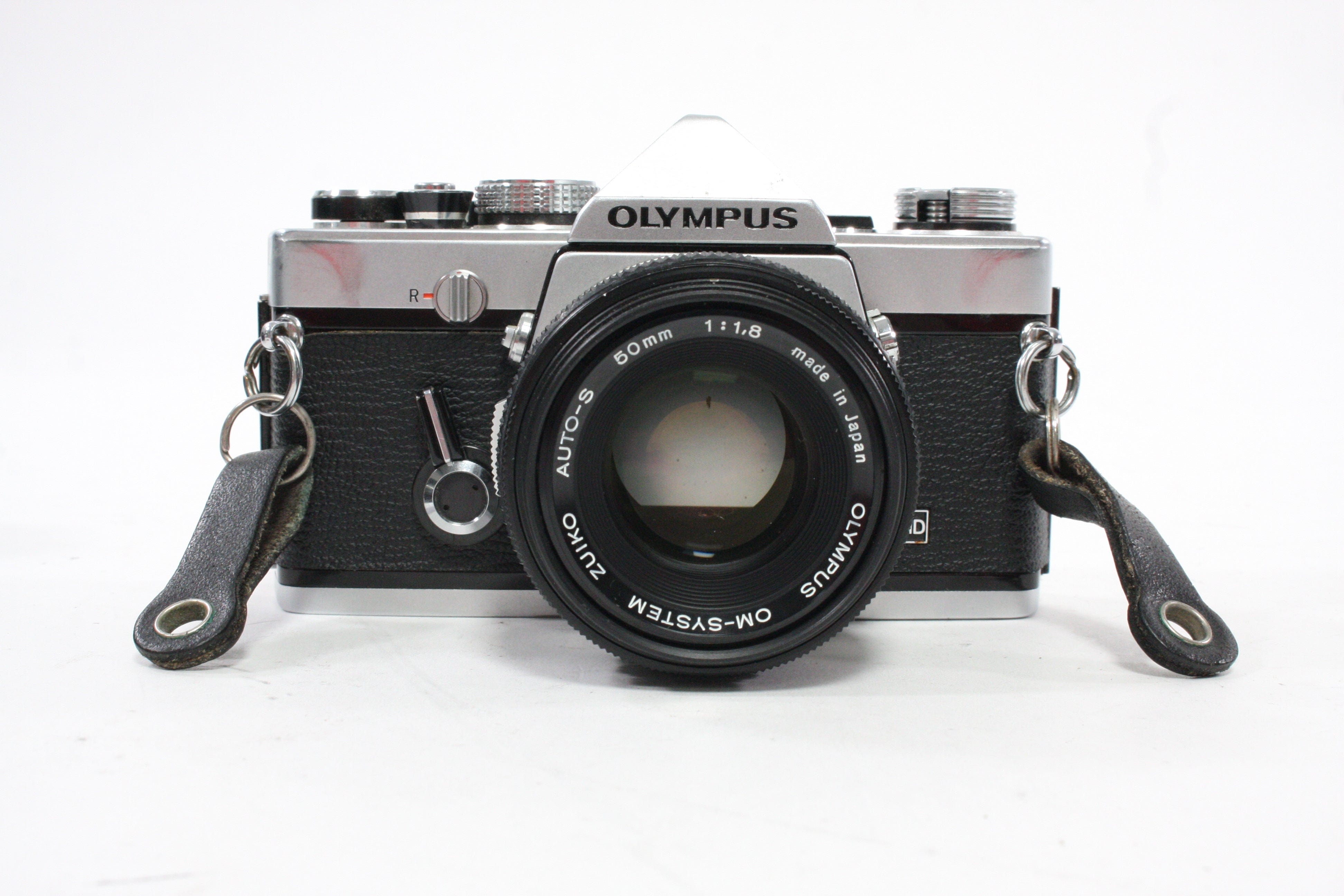 Olympus OM-1 35mm SLR Camera with a 50mm f/1.8 Lens with Case