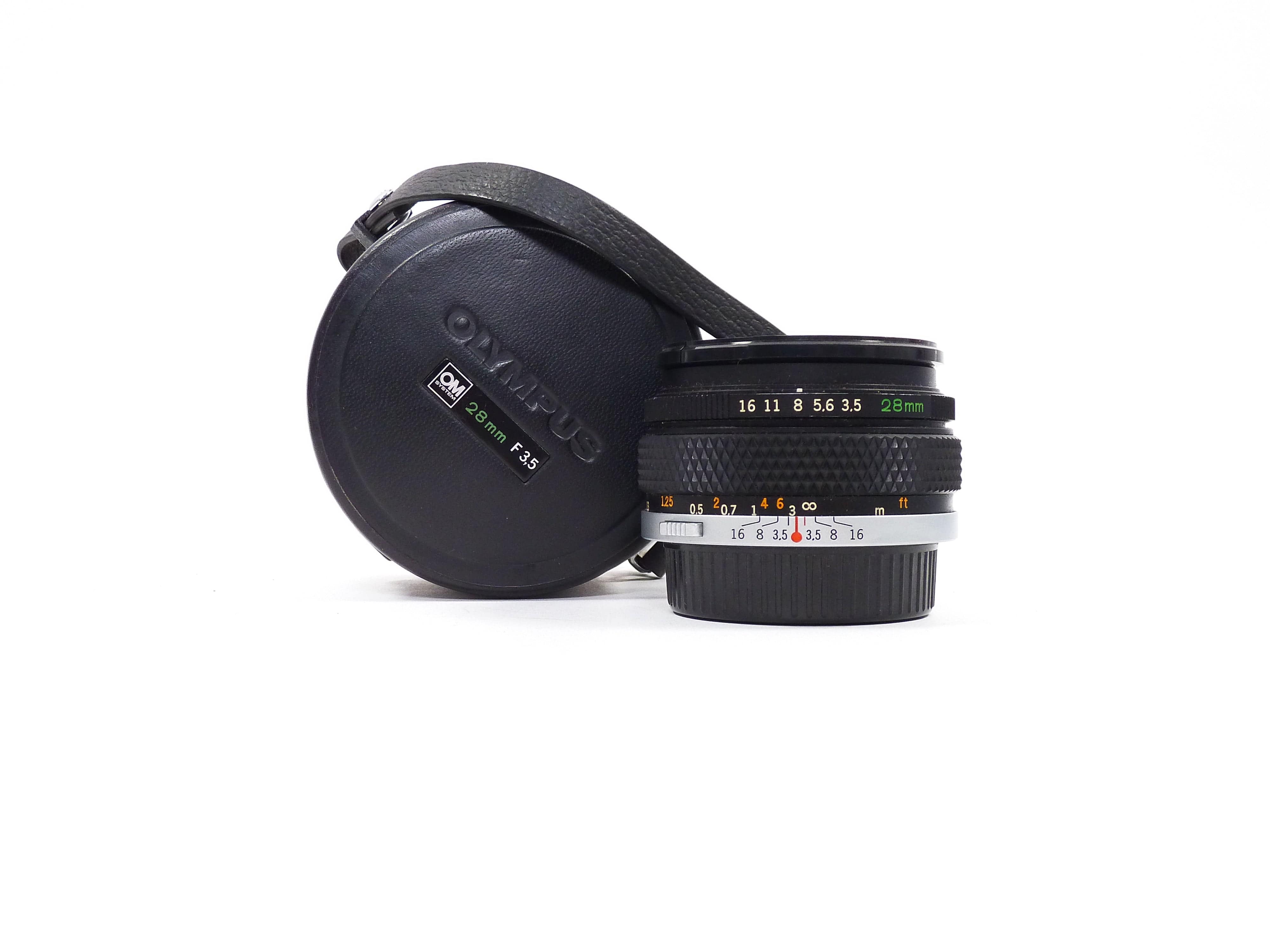 Olympus OM 28mm f3.5 Lens in Case