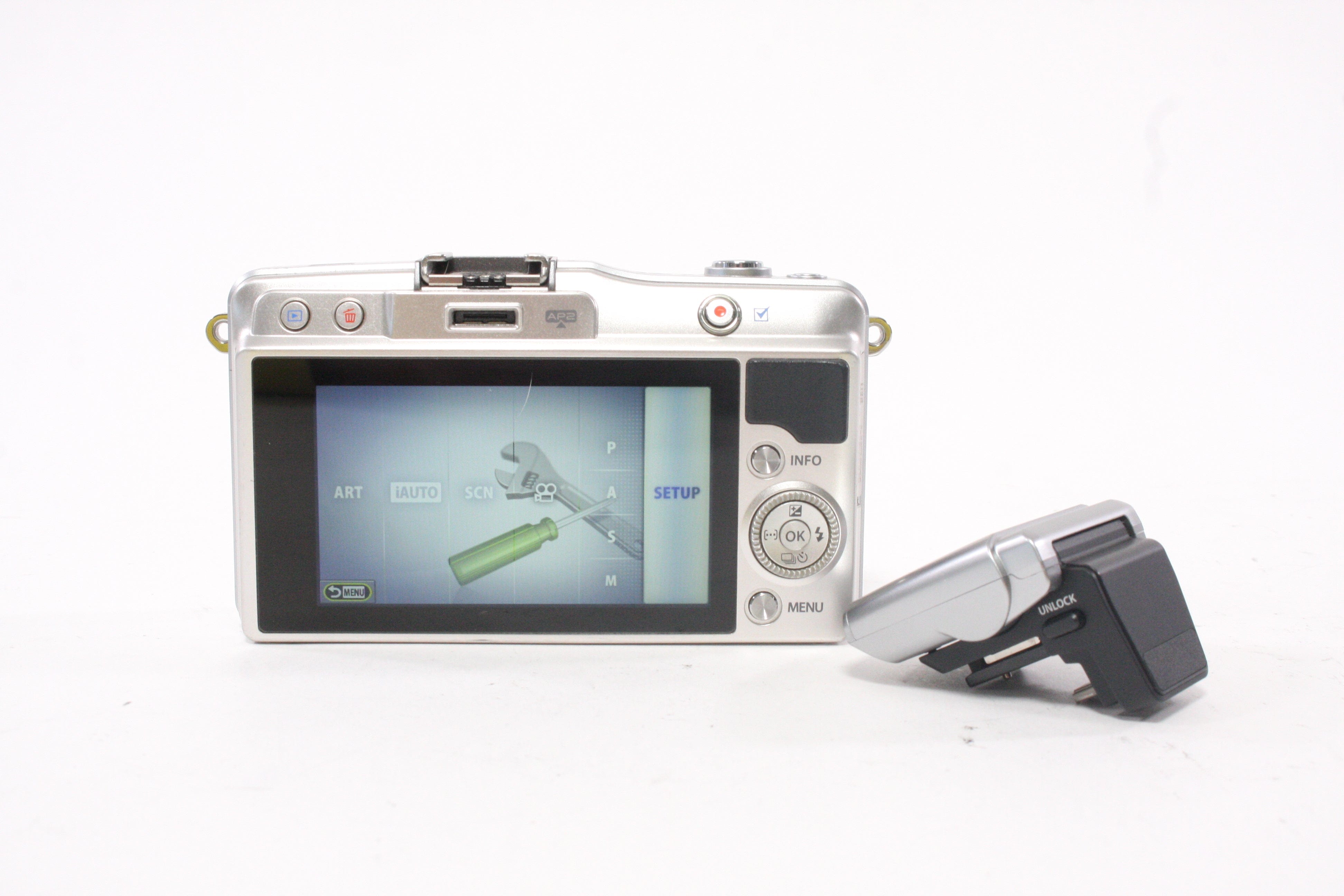Olympus Pen Mini E-PM2 Digital Mirrorless Camera with Flash Shutter Count 4,448