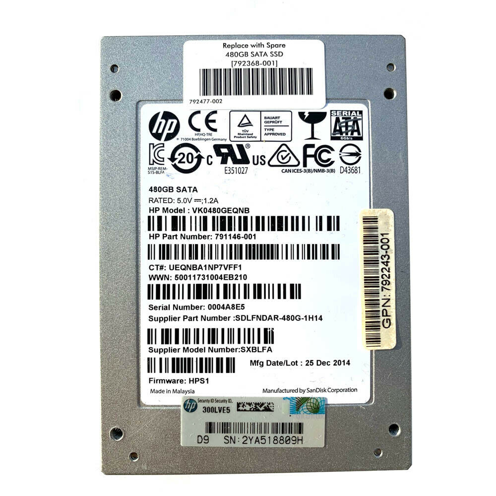 P47323-H21 HPE S4620 480GB SATA 6Gbps Mixed Use 2.5-Inch Solid State Drive for G8/G10 Server